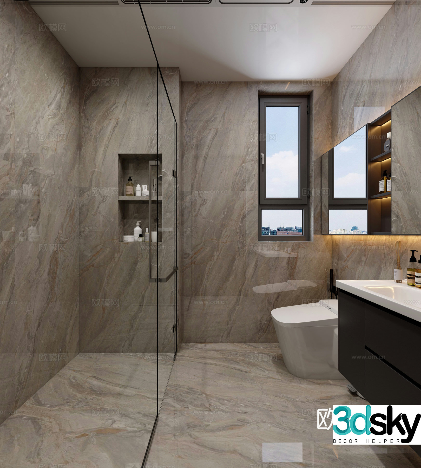Modern bathroom bathroom 3d model