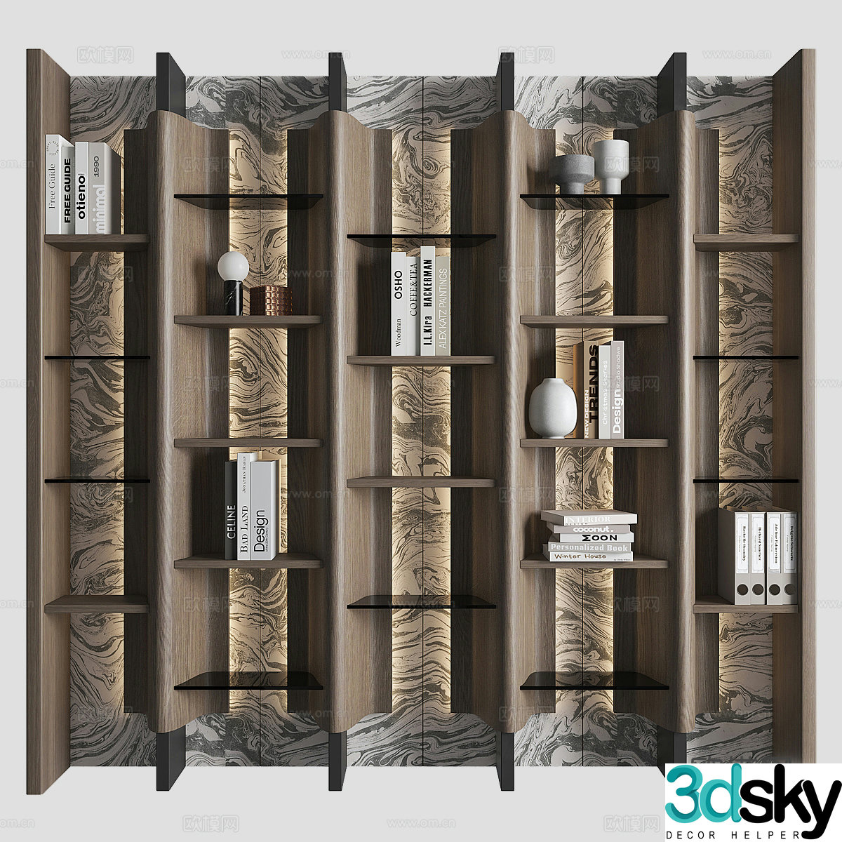 Modern decorative cabinet shelf 3d model