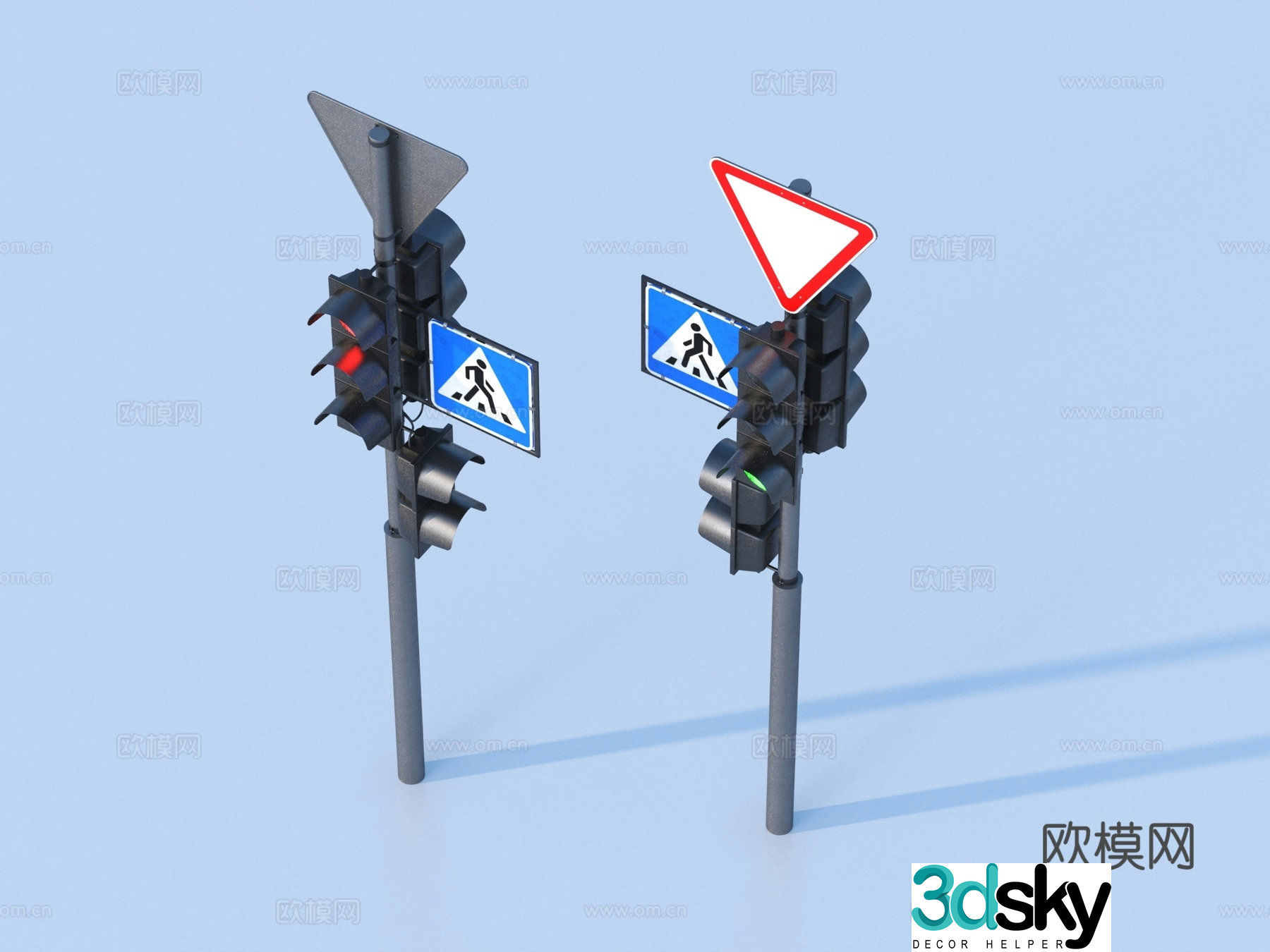 traffic light traffic light indicator 3d model