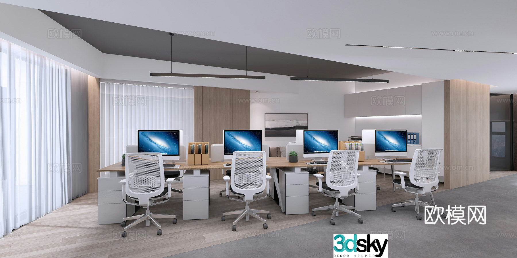 Modern office area 3d model