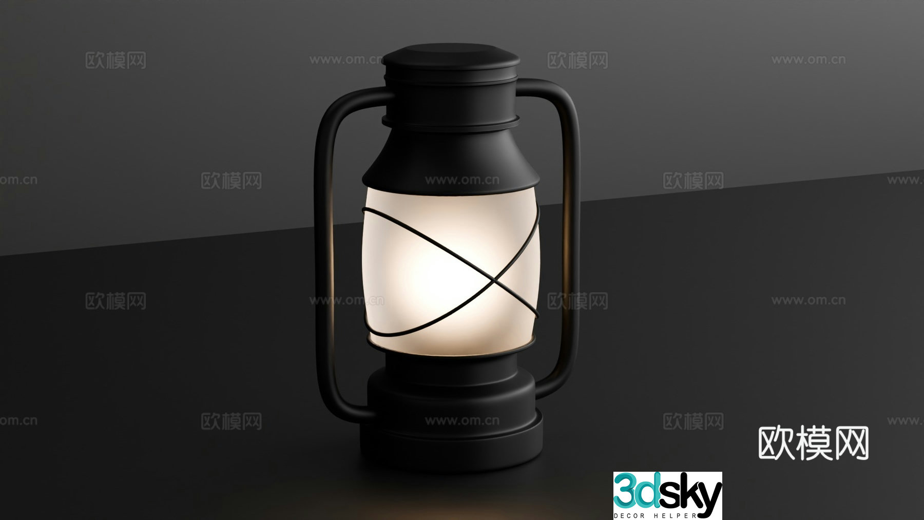 Industrial style desk lamp kerosene lamp 3d model