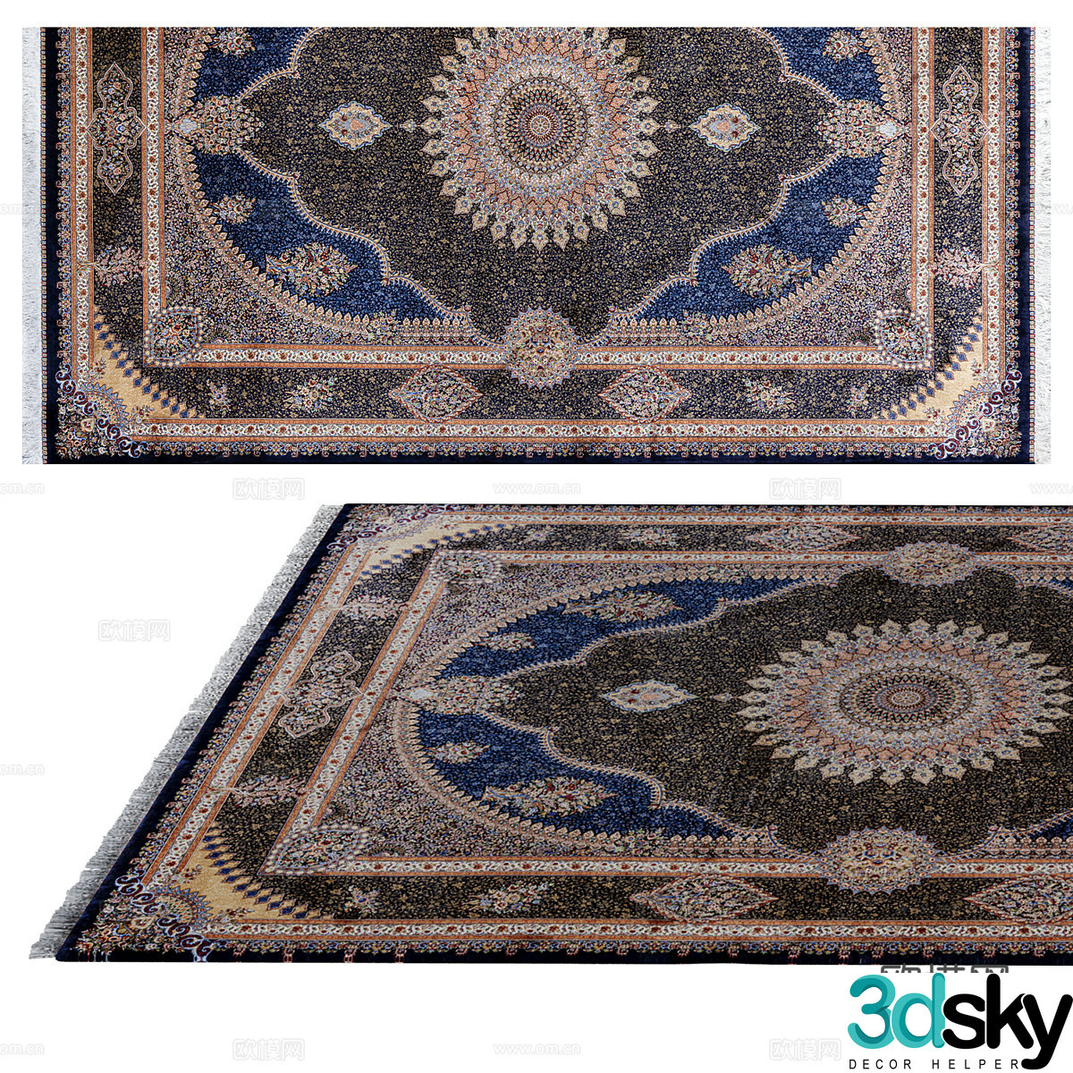 American carpet vintage carpet 3d model