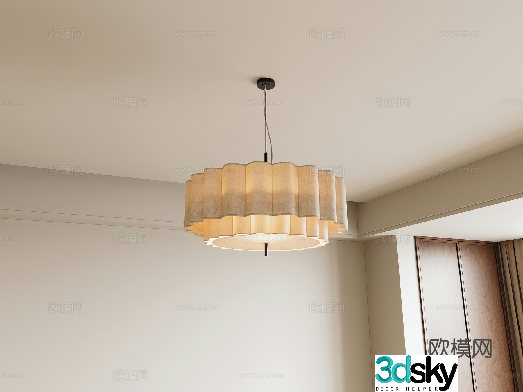 Medieval style chandelier 3d model