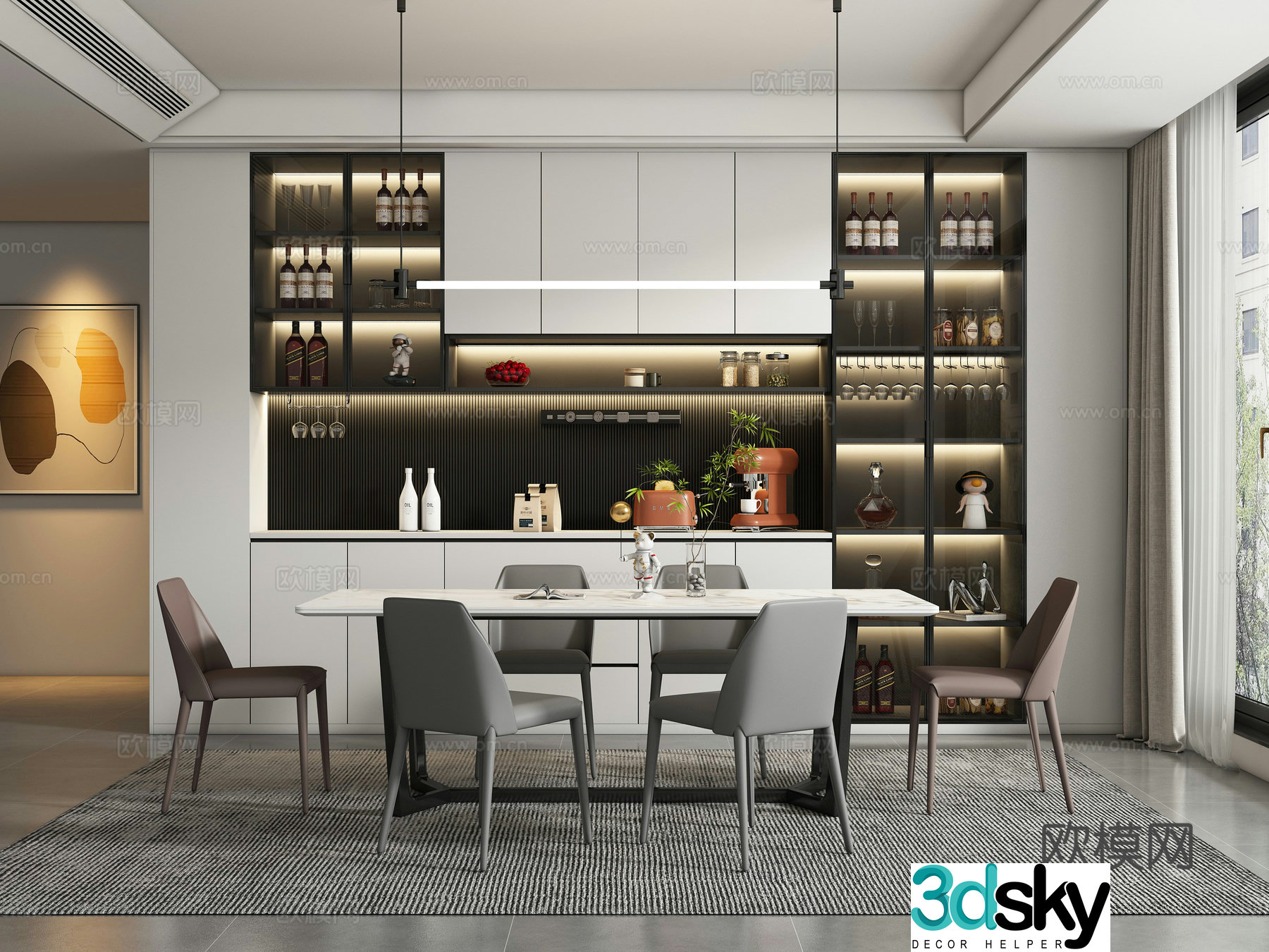 Modern restaurant 3d model