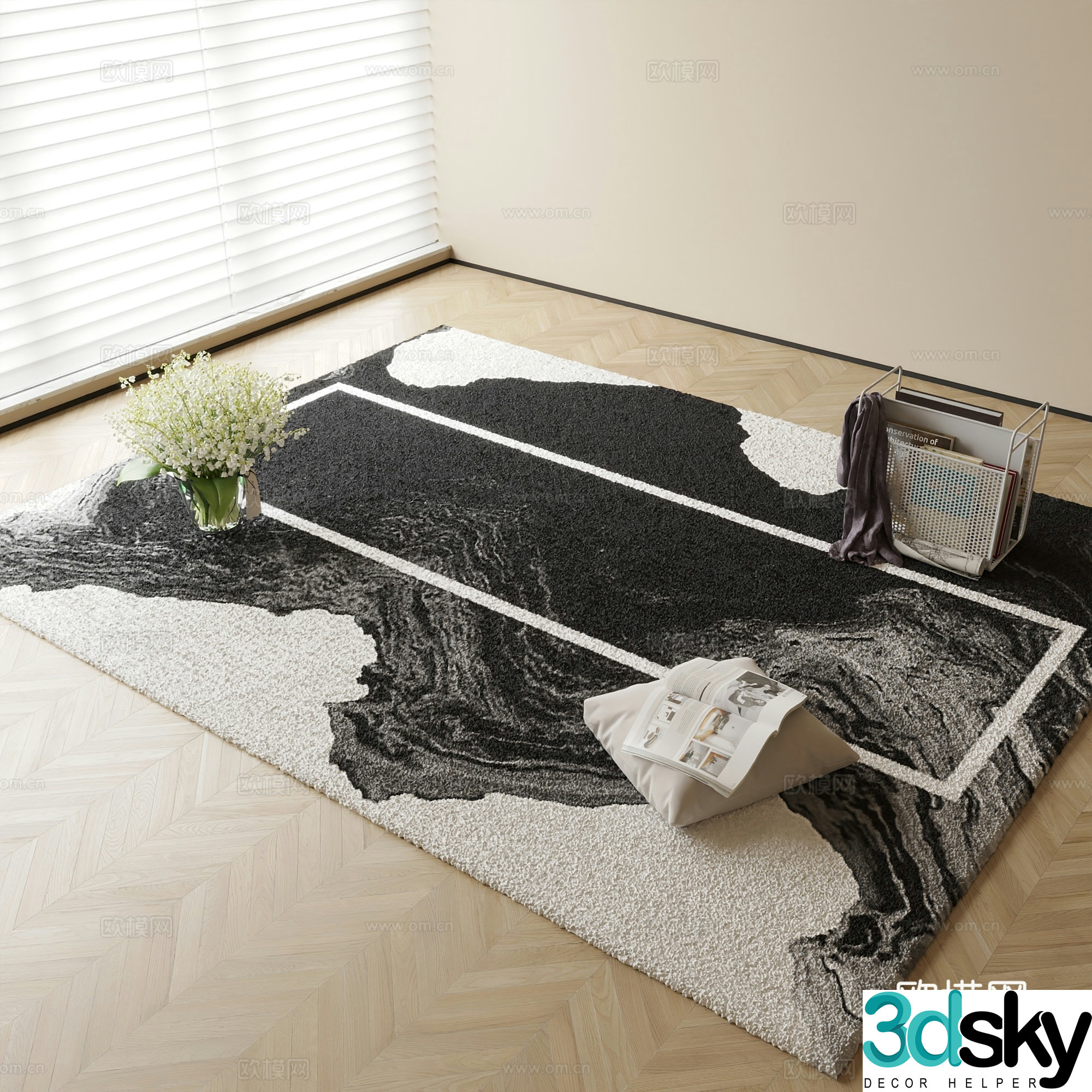 Modern carpet Square carpet 3d model