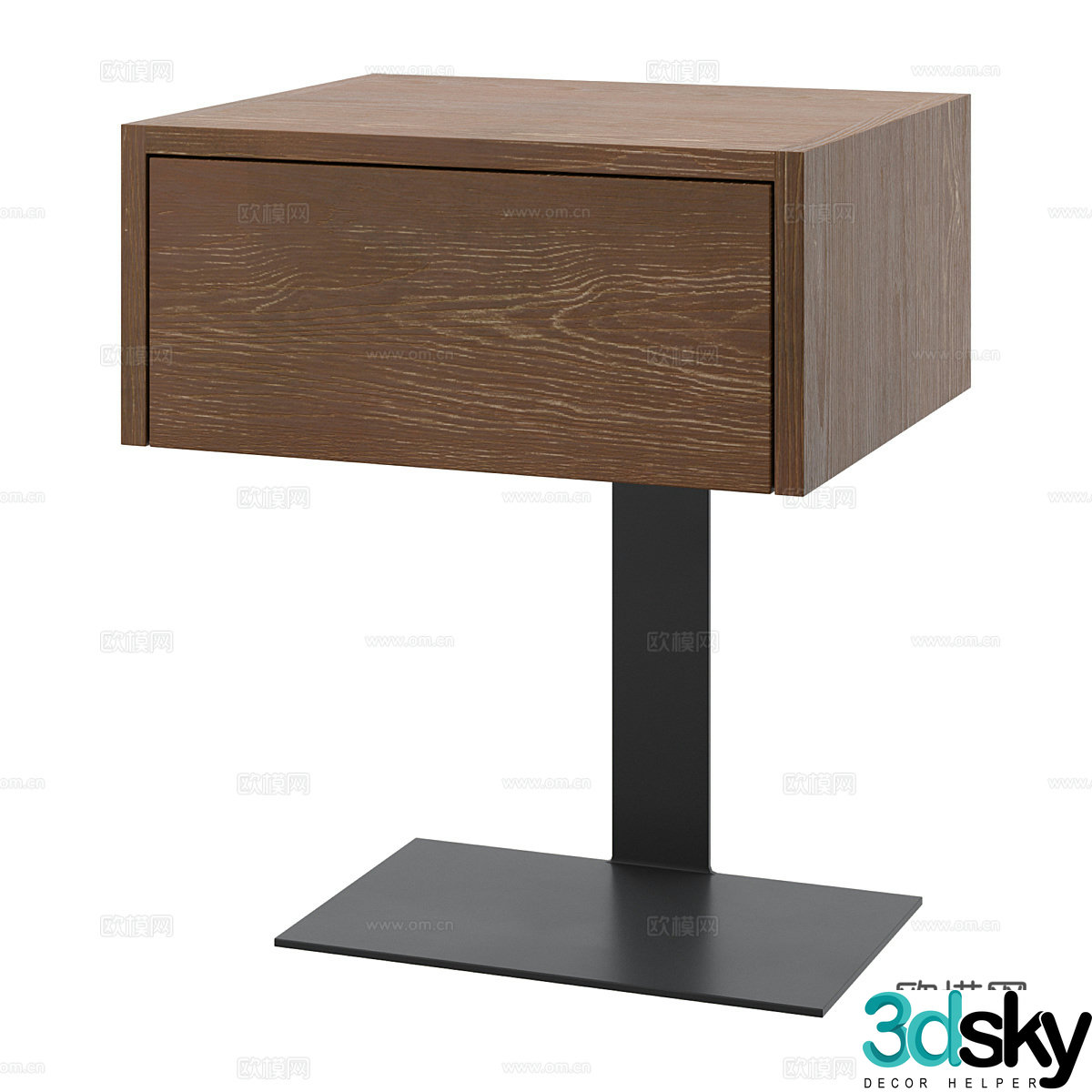 Nordic simple bedside table 3d model