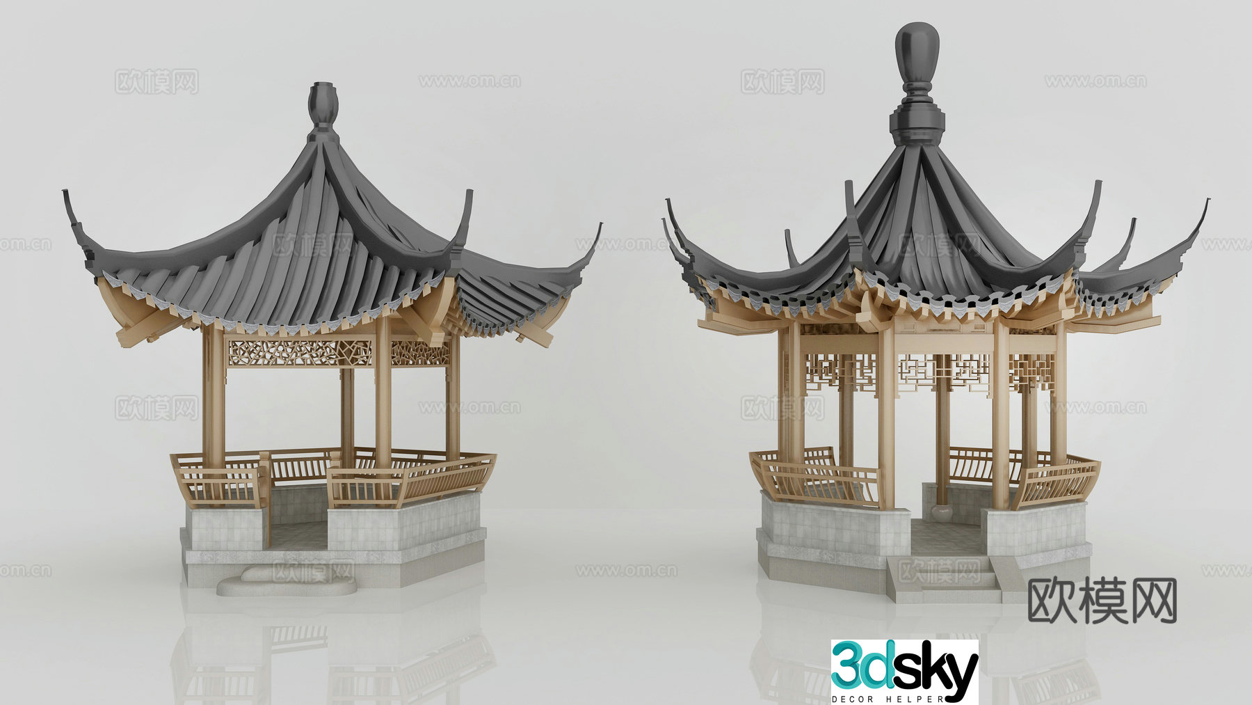 Chinese architecture ancient architecture pavilion loft 3d model
