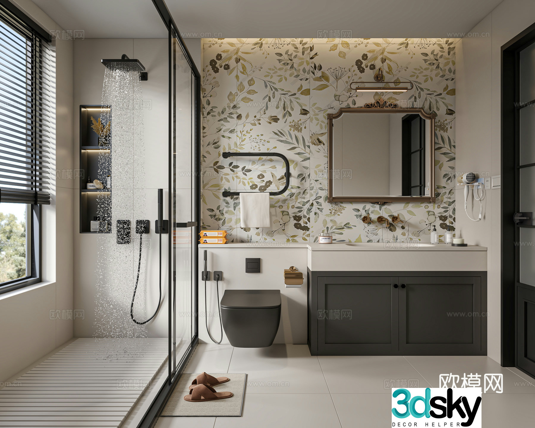 French bathroom bathroom 3d model