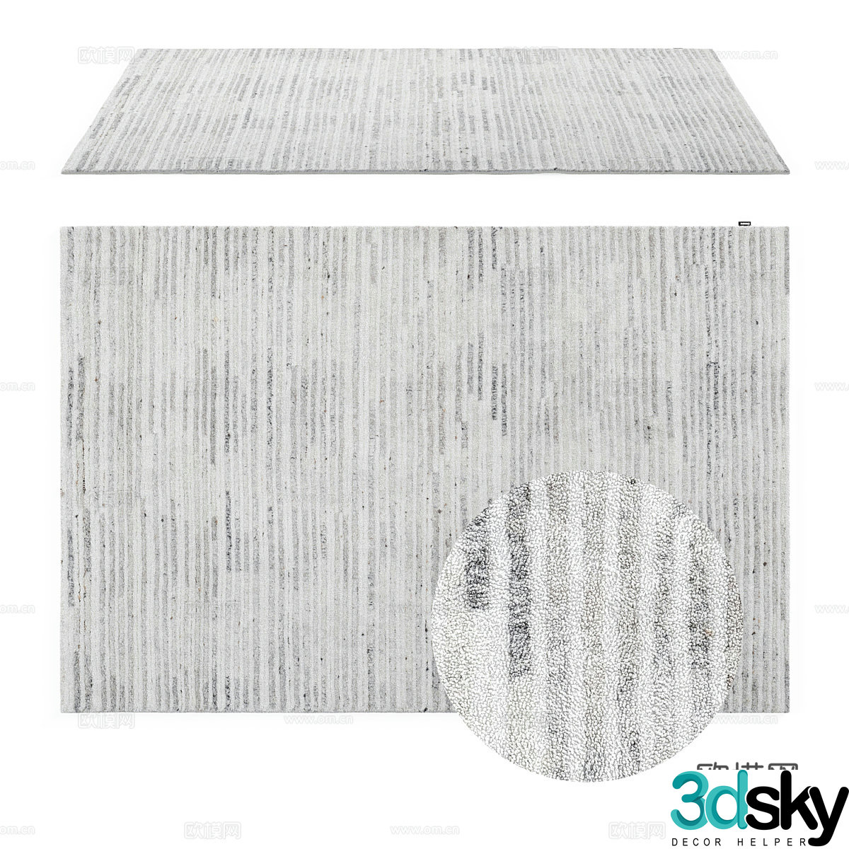 Modern wool carpet 3d model