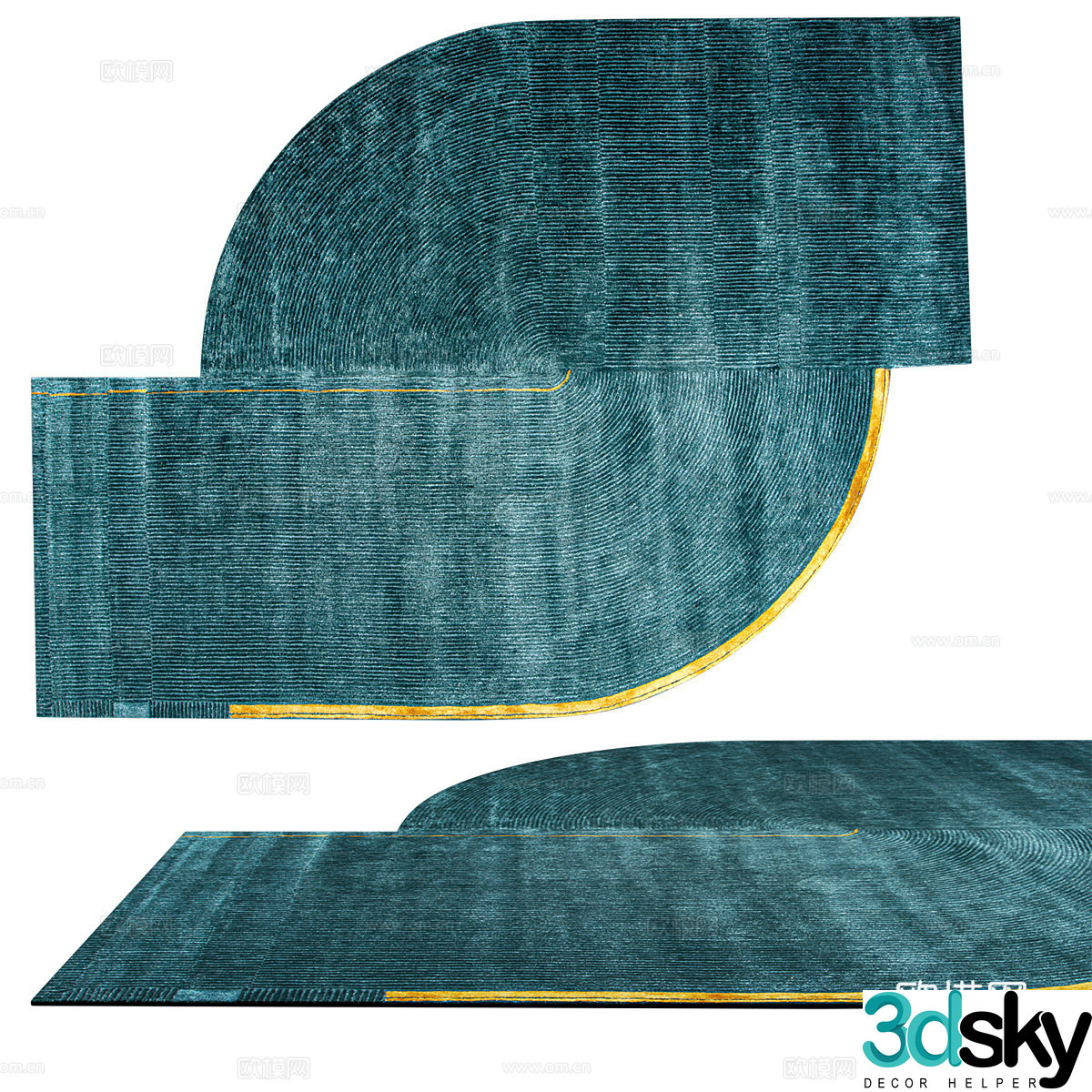 New Chinese style special shaped carpet 3d model