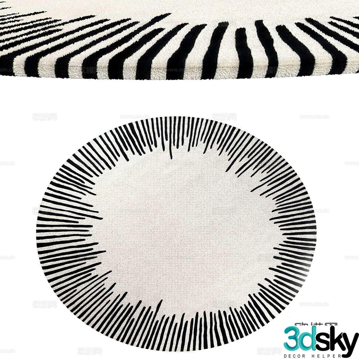 Simple carpet round carpet 3d model