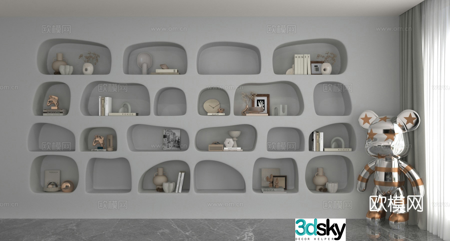 Modern decorative cabinet display cabinet 3d model