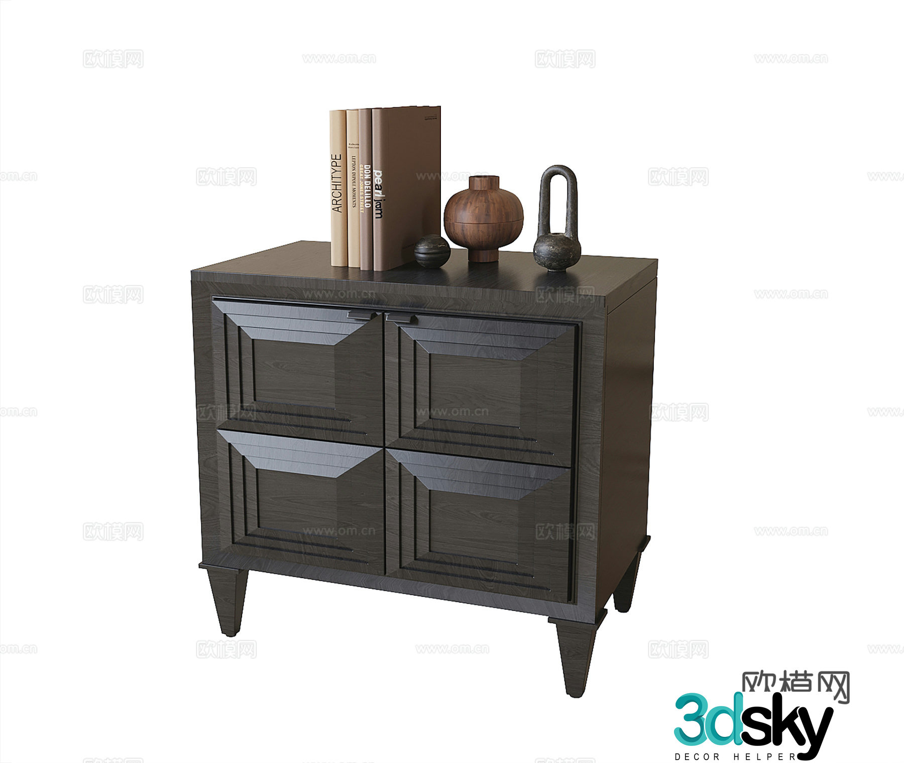 French bedside table 3d model
