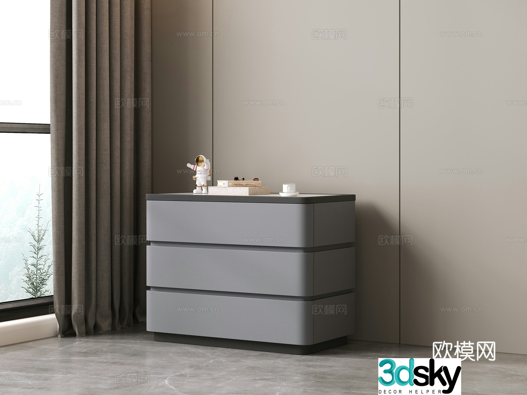 Modern bedside table 3d model