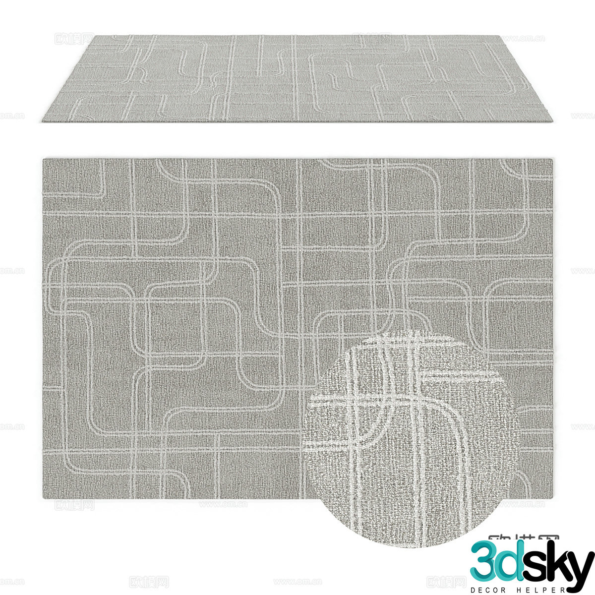 Modern fabric carpet 3d model