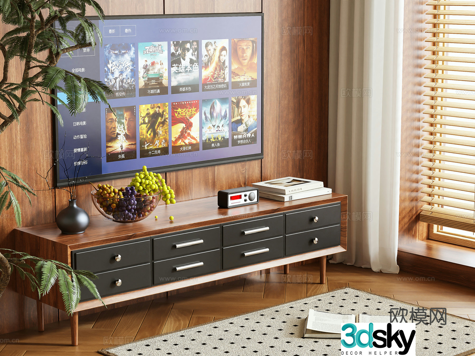 Medieval style TV cabinet 3D model