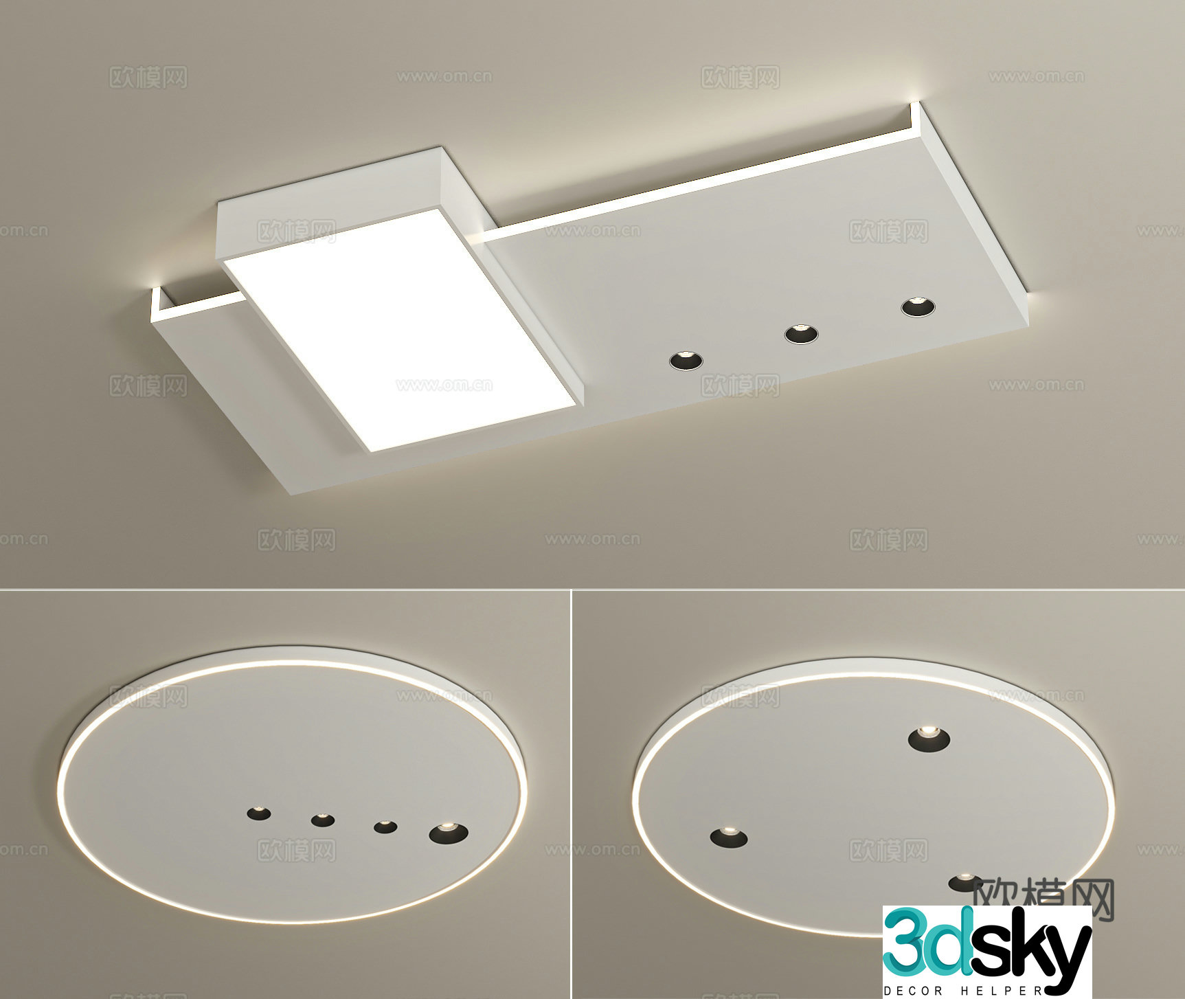 Minimalist ceiling lamp bedroom lamp 3d model