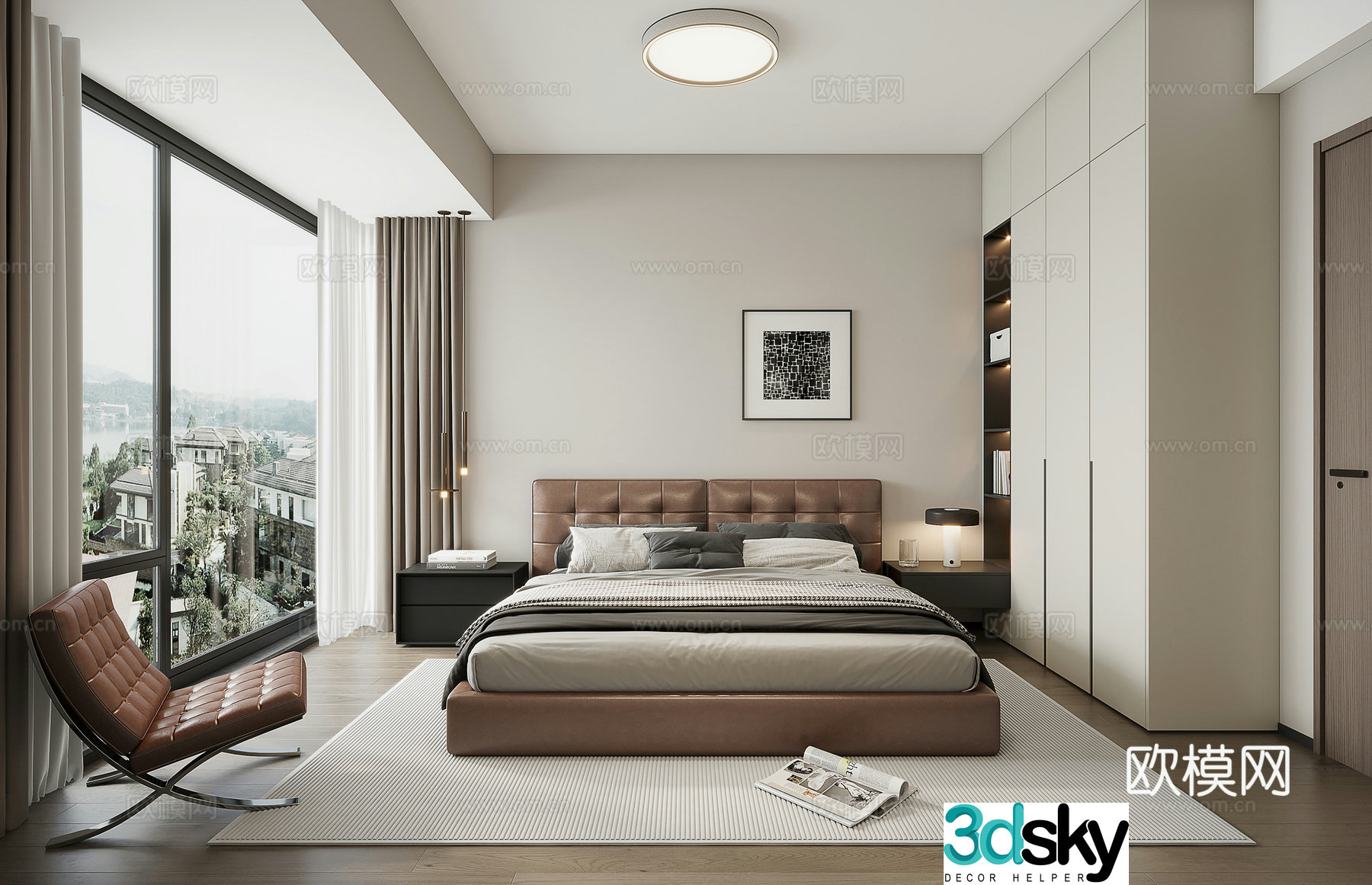 Modern bedroom master bedroom 3d model