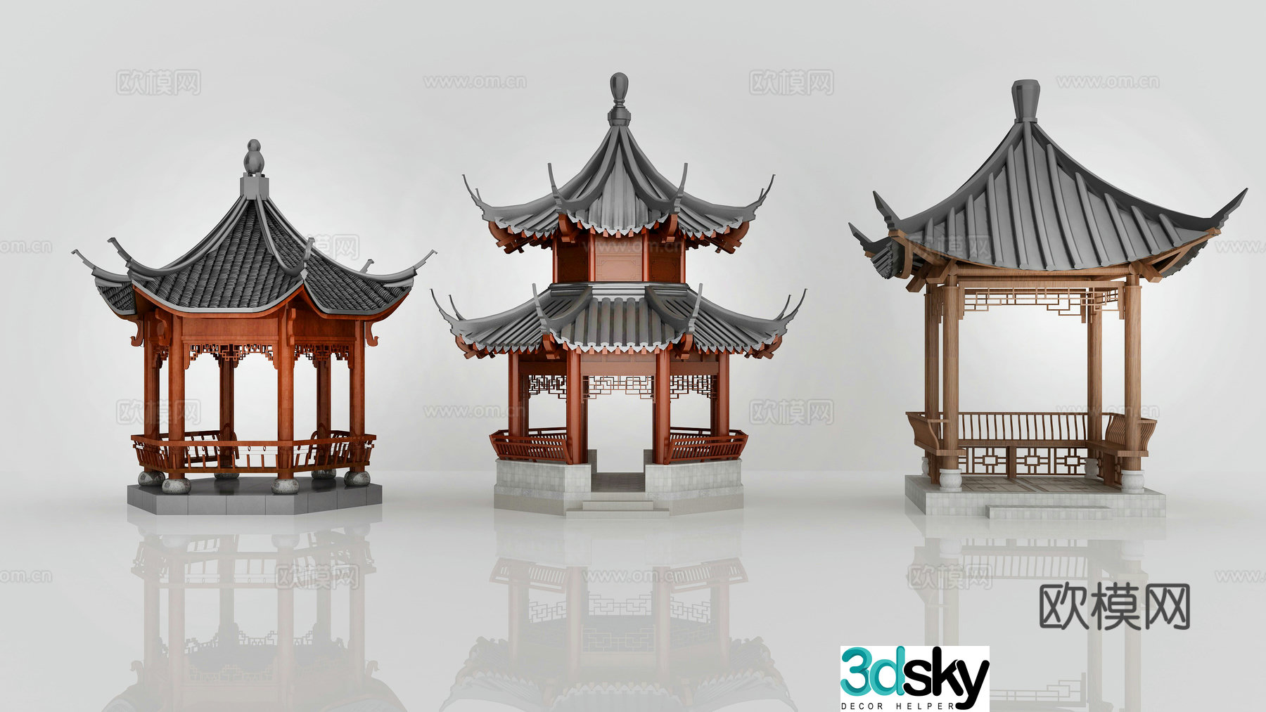 Chinese architecture ancient architecture pavilion loft 3d model