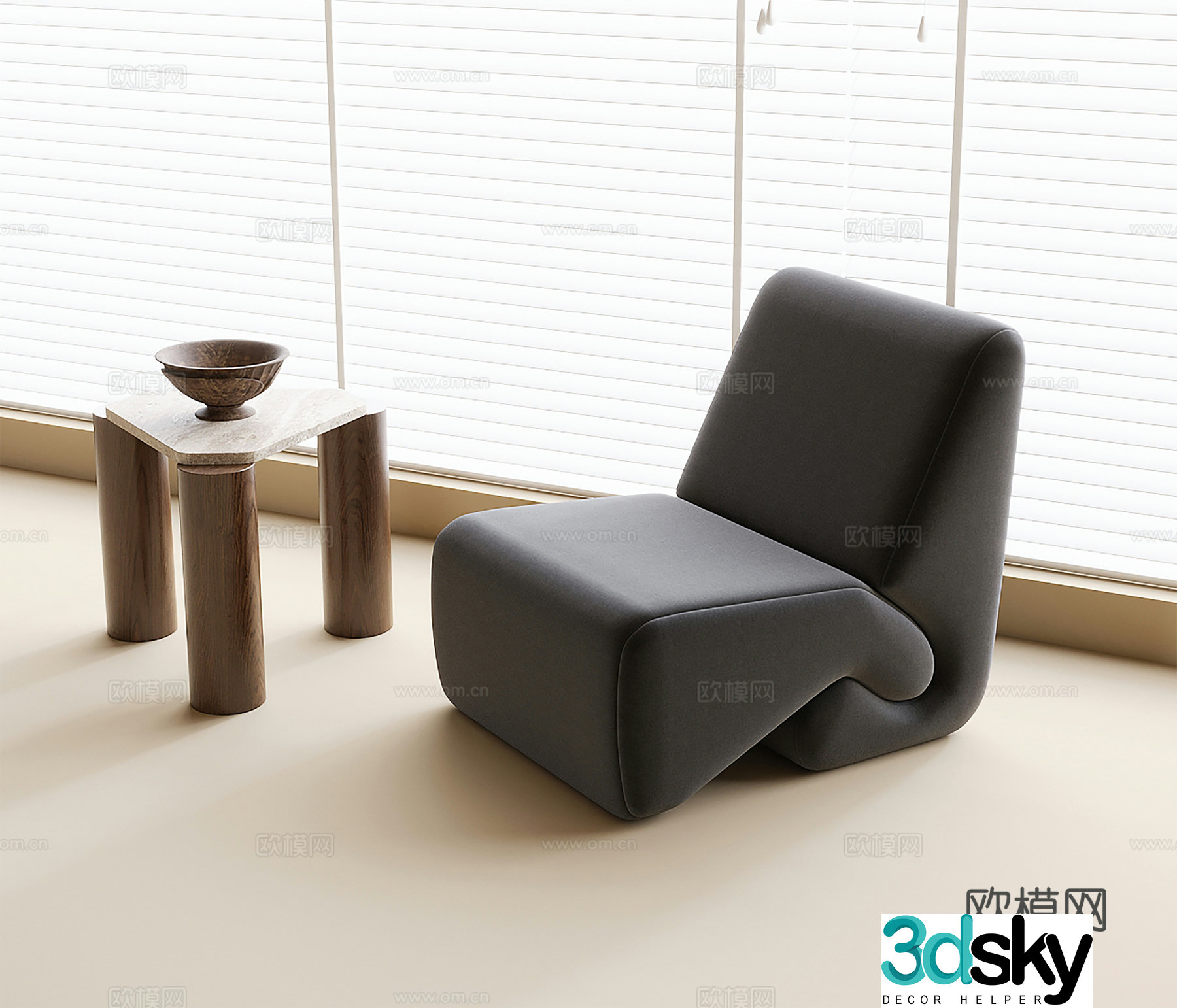 Modern single sofa 3d model