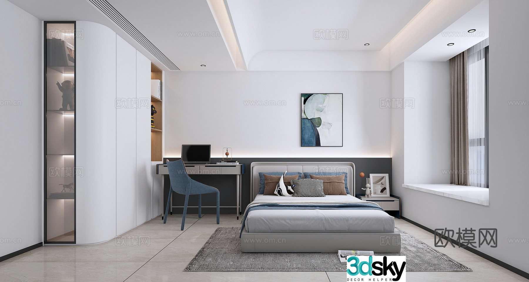 Modern bedroom boy’s room 3d model