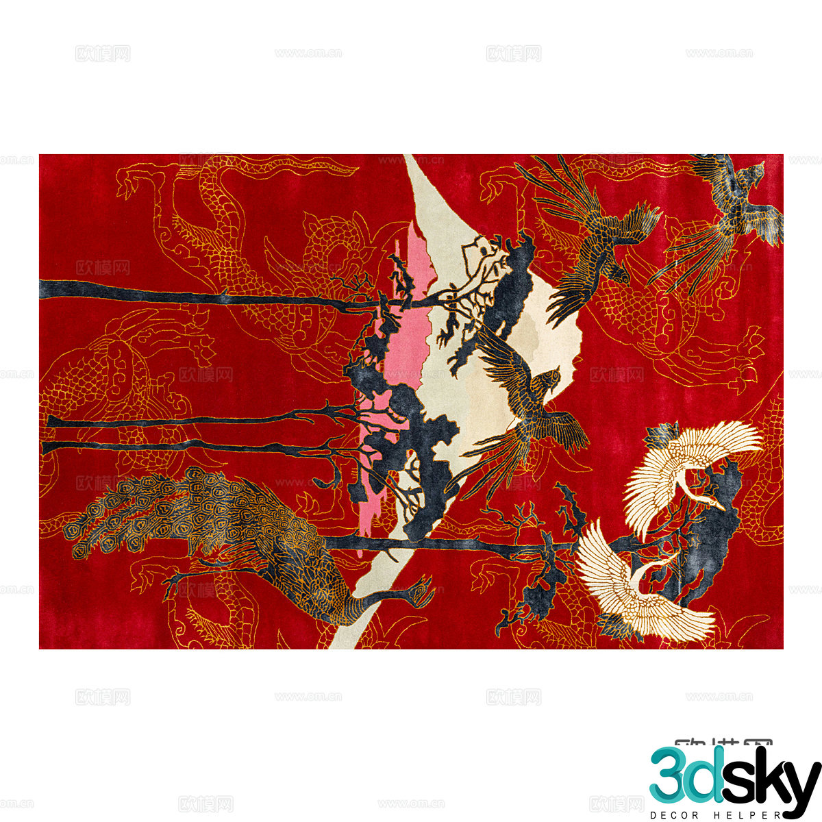 New Chinese style fabric carpet 3d model