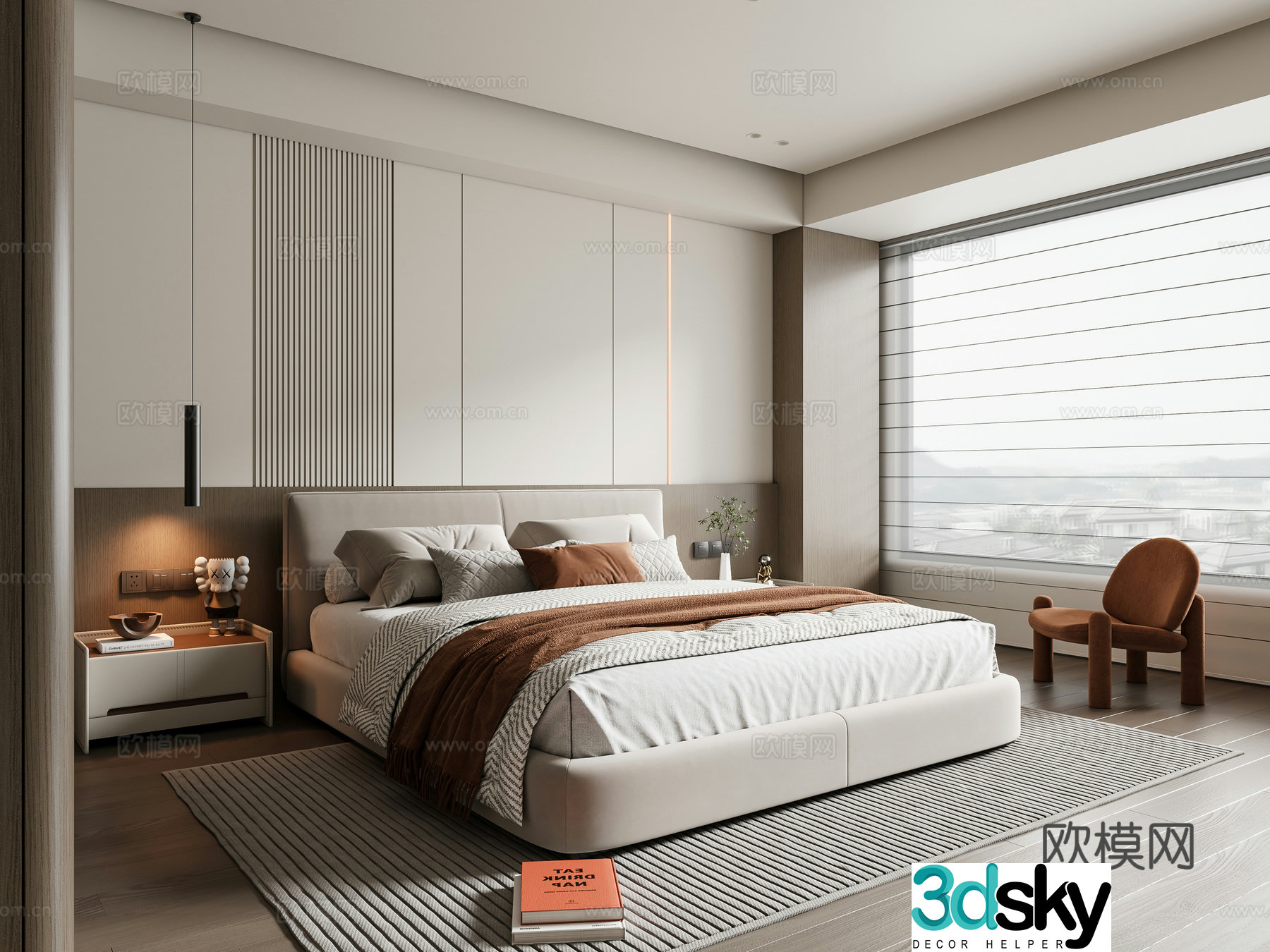 Modern bedroom master bedroom 3d model