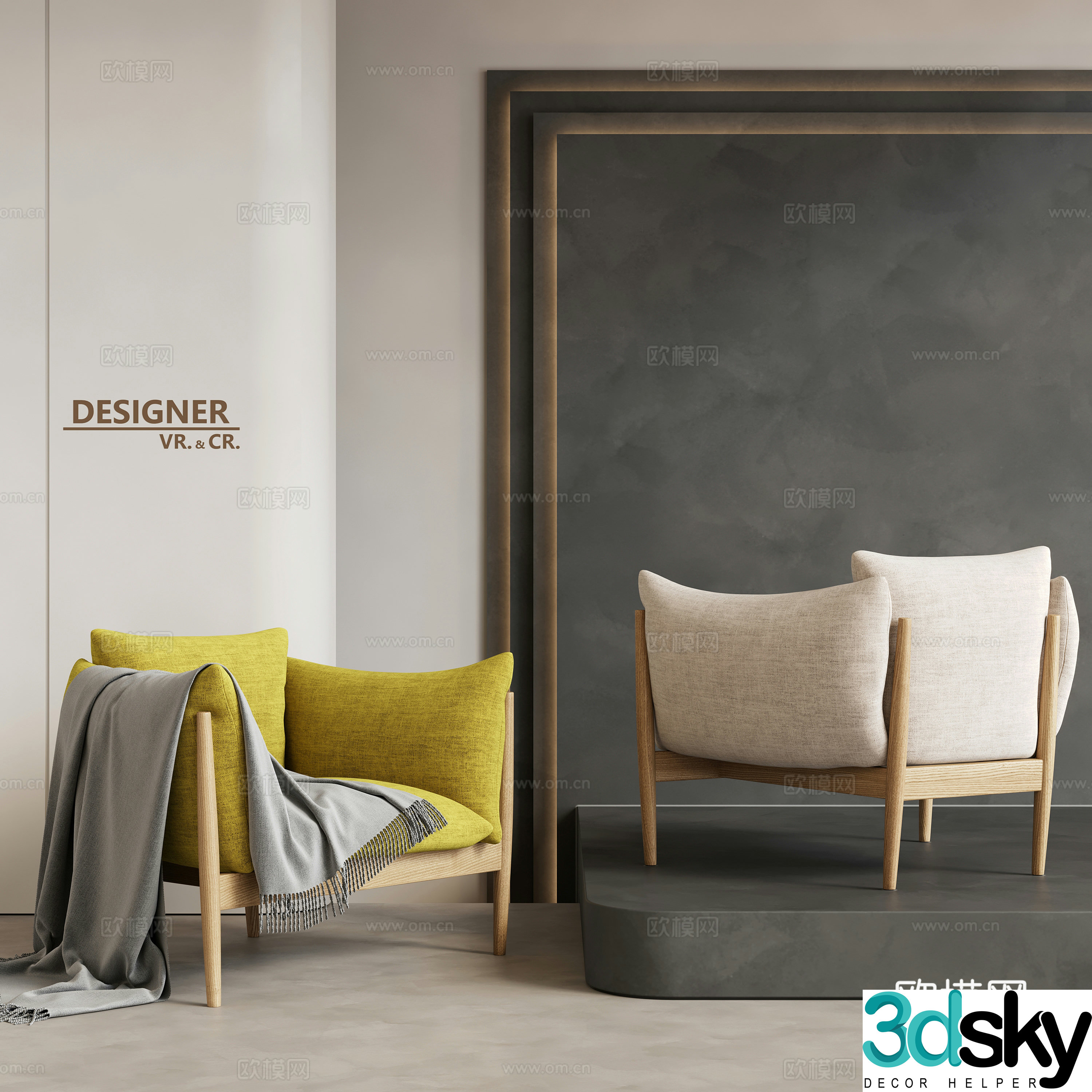 Modern sofa chair leisure chair 3d model