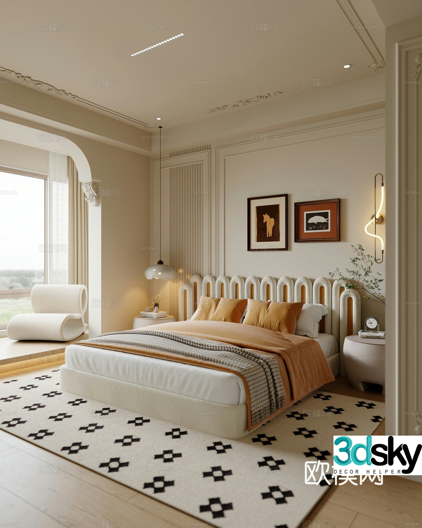 French bedroom master bedroom 3d model