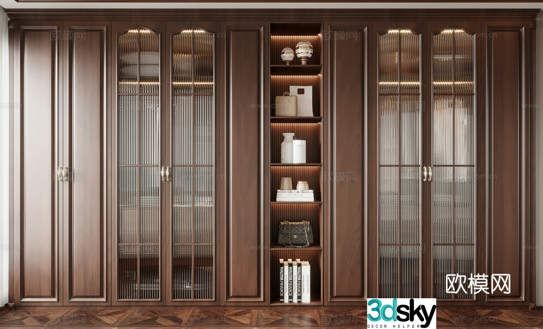 American glass wardrobe 3d model