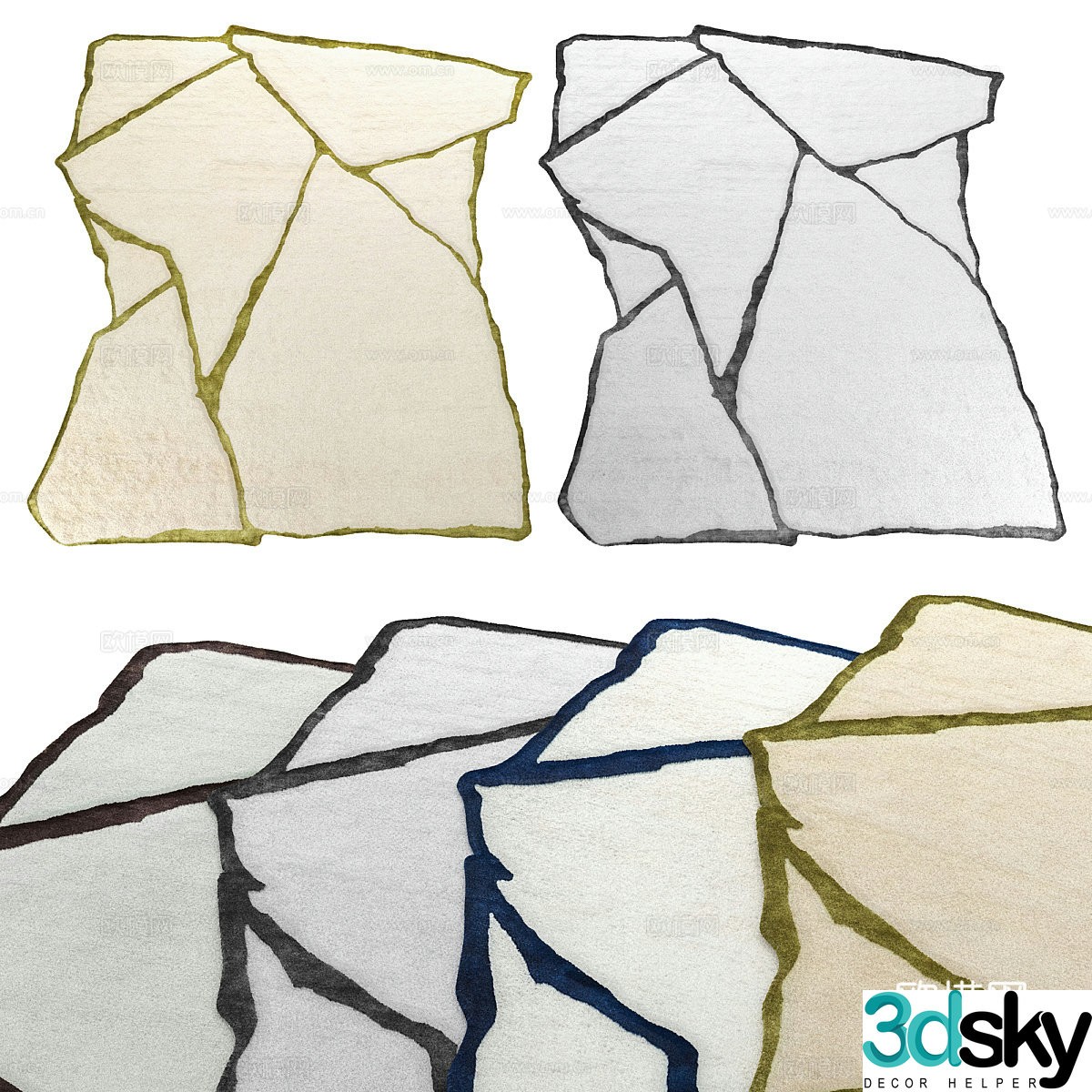 Special-shaped carpet Irregular carpet 3D model