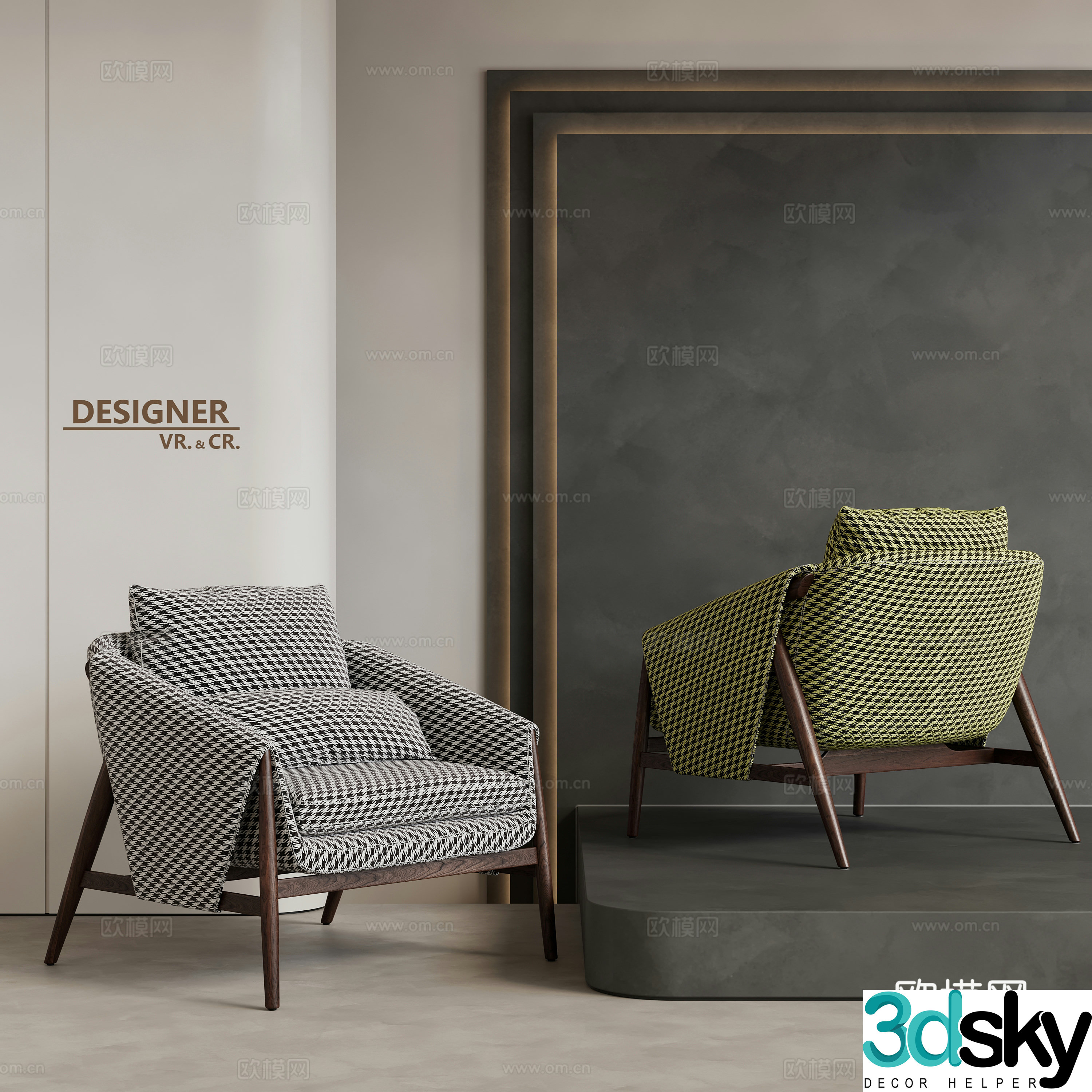 Modern sofa chair leisure chair 3d model