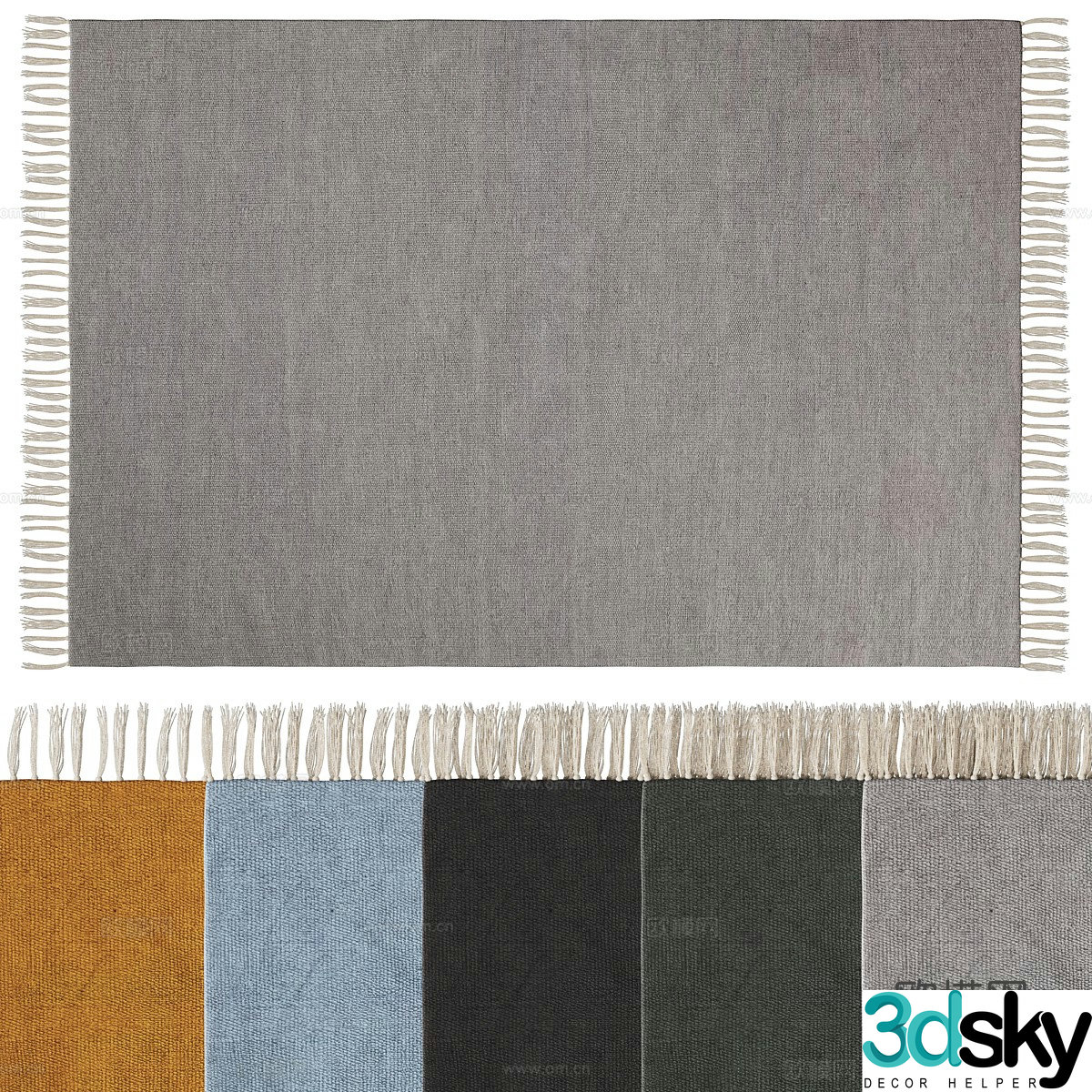 Simple carpet Tassel carpet 3d model