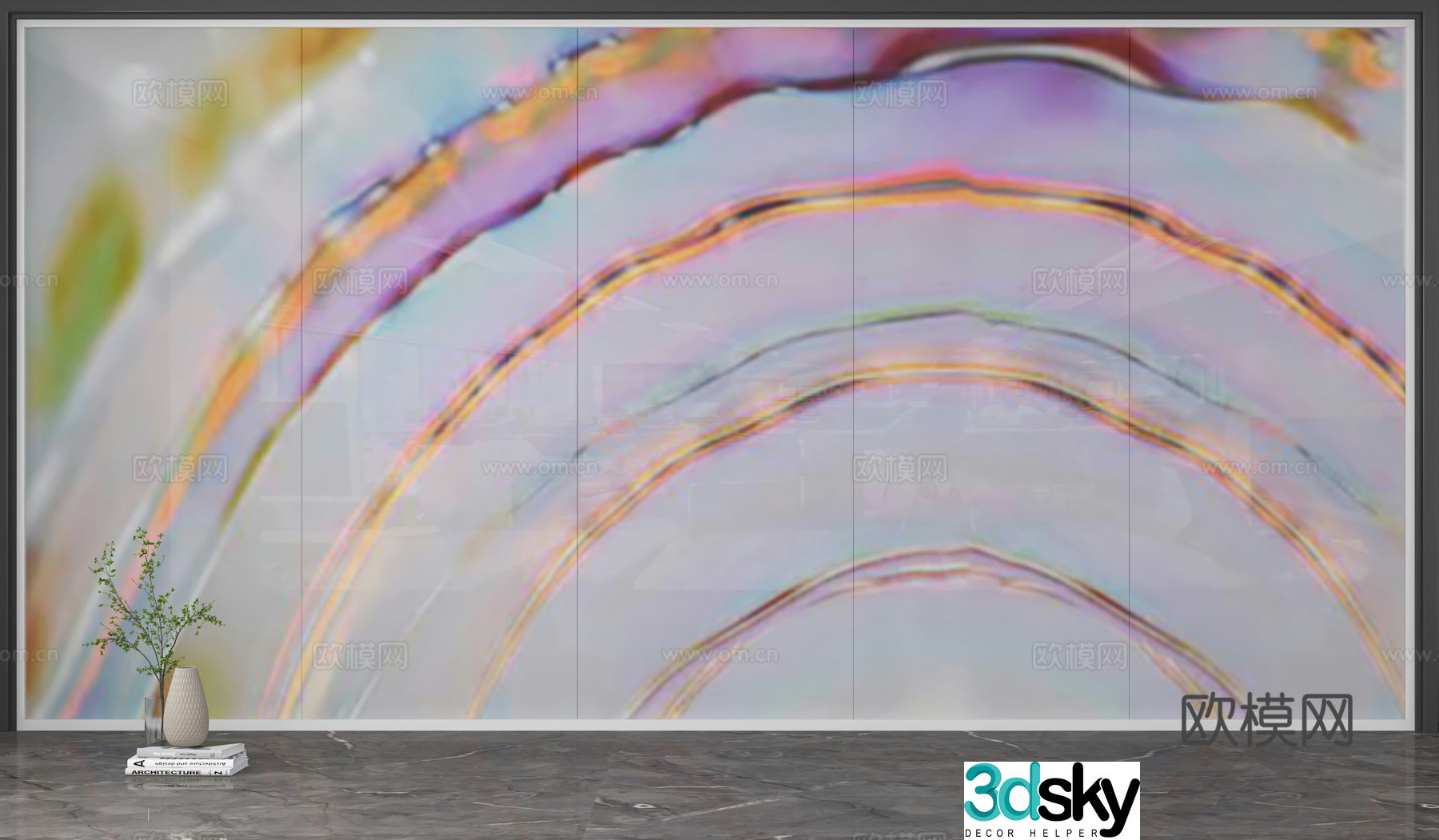 Modern colorful background wall 3d model