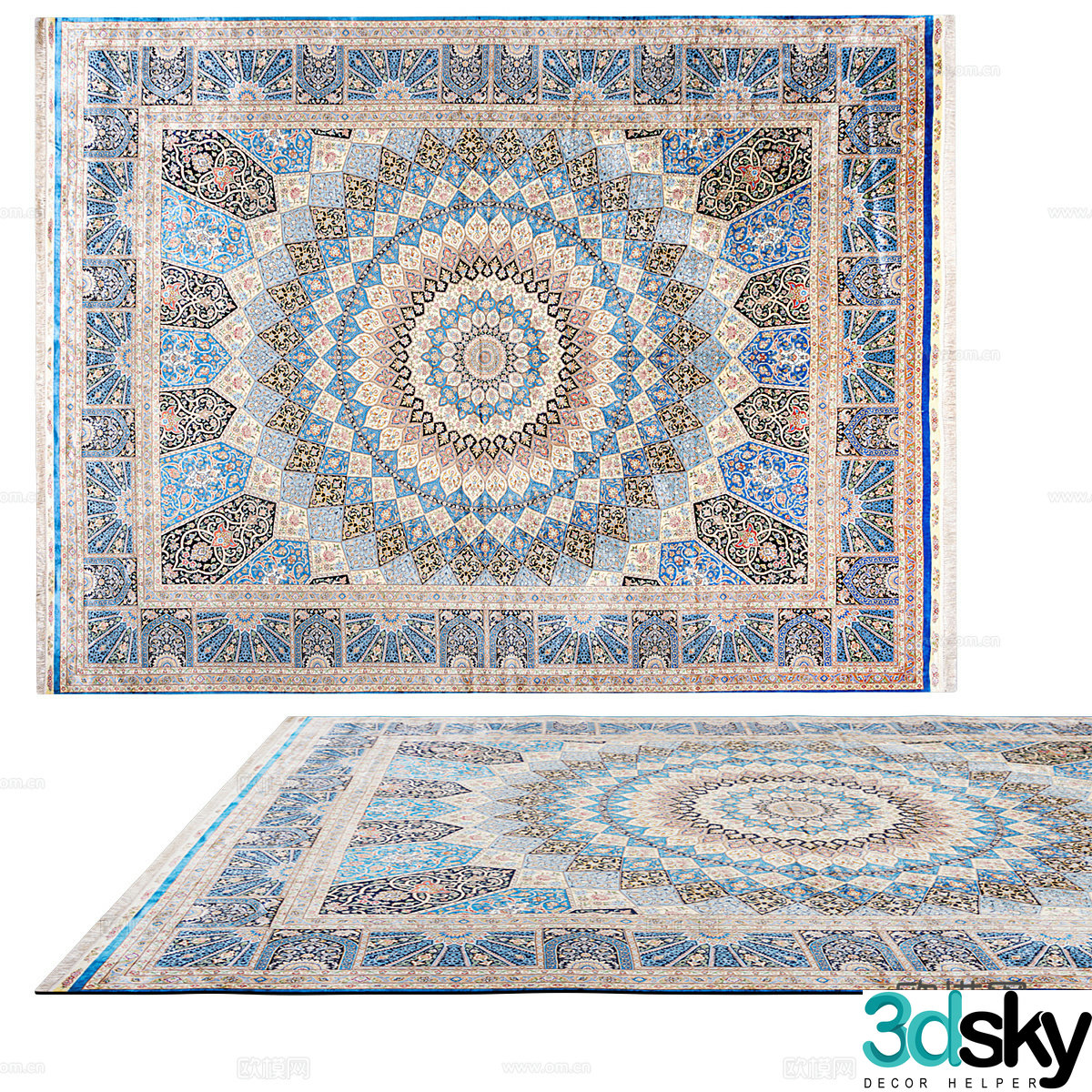 American carpet vintage carpet 3d model