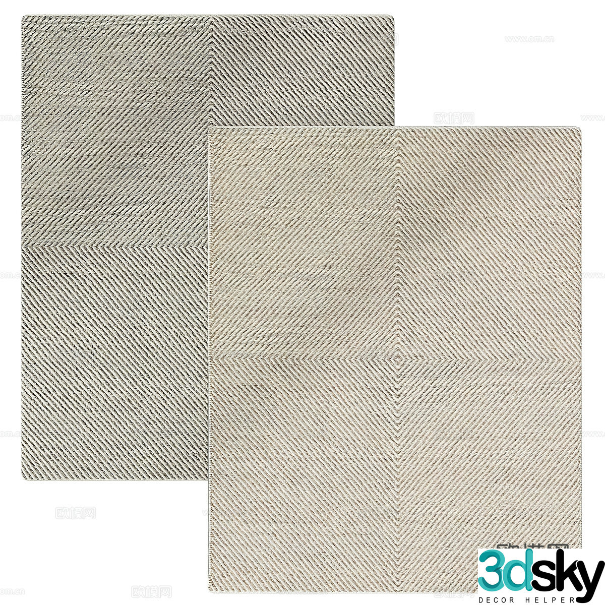 Modern plain carpet 3d model