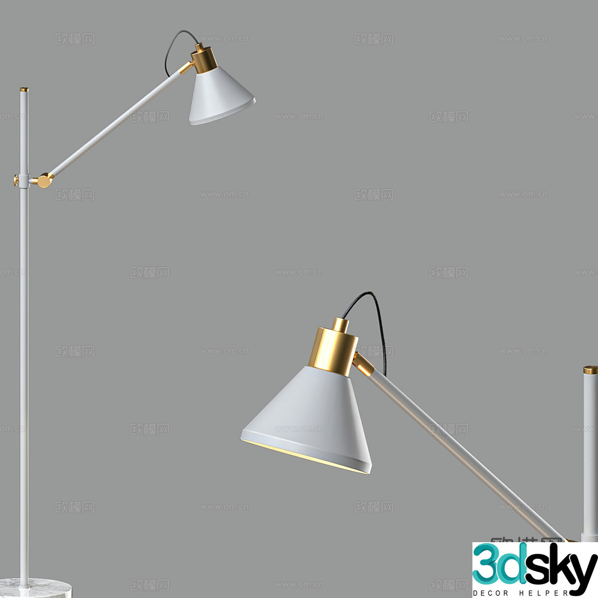 Simple floor lamp 3d model