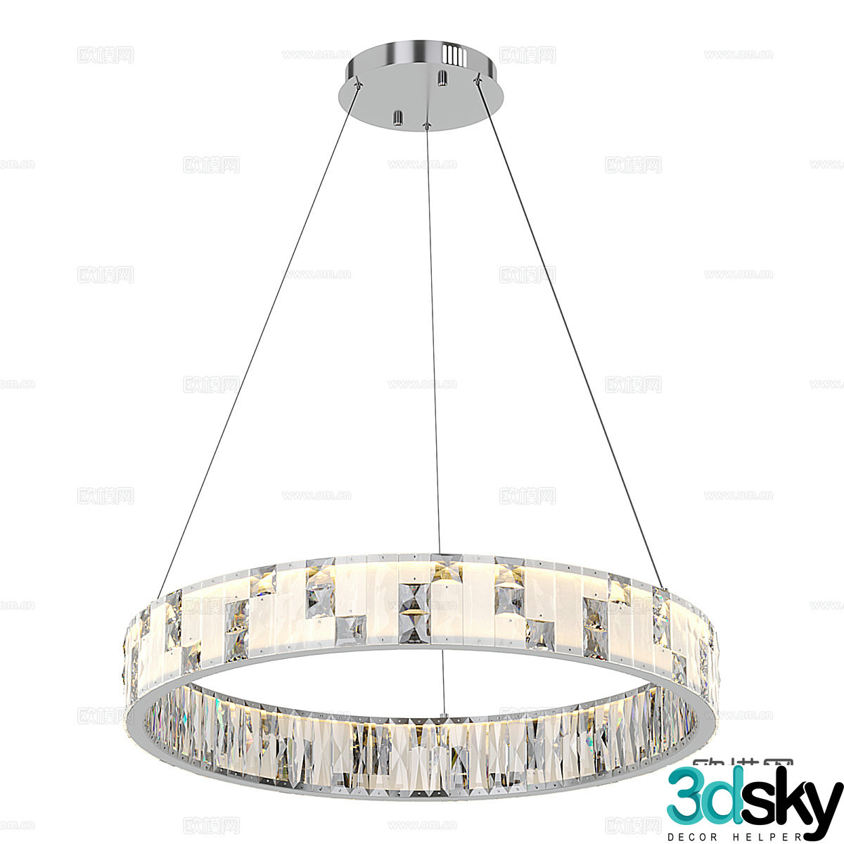 Modern minimalist chandelier ring chandelier 3d model
