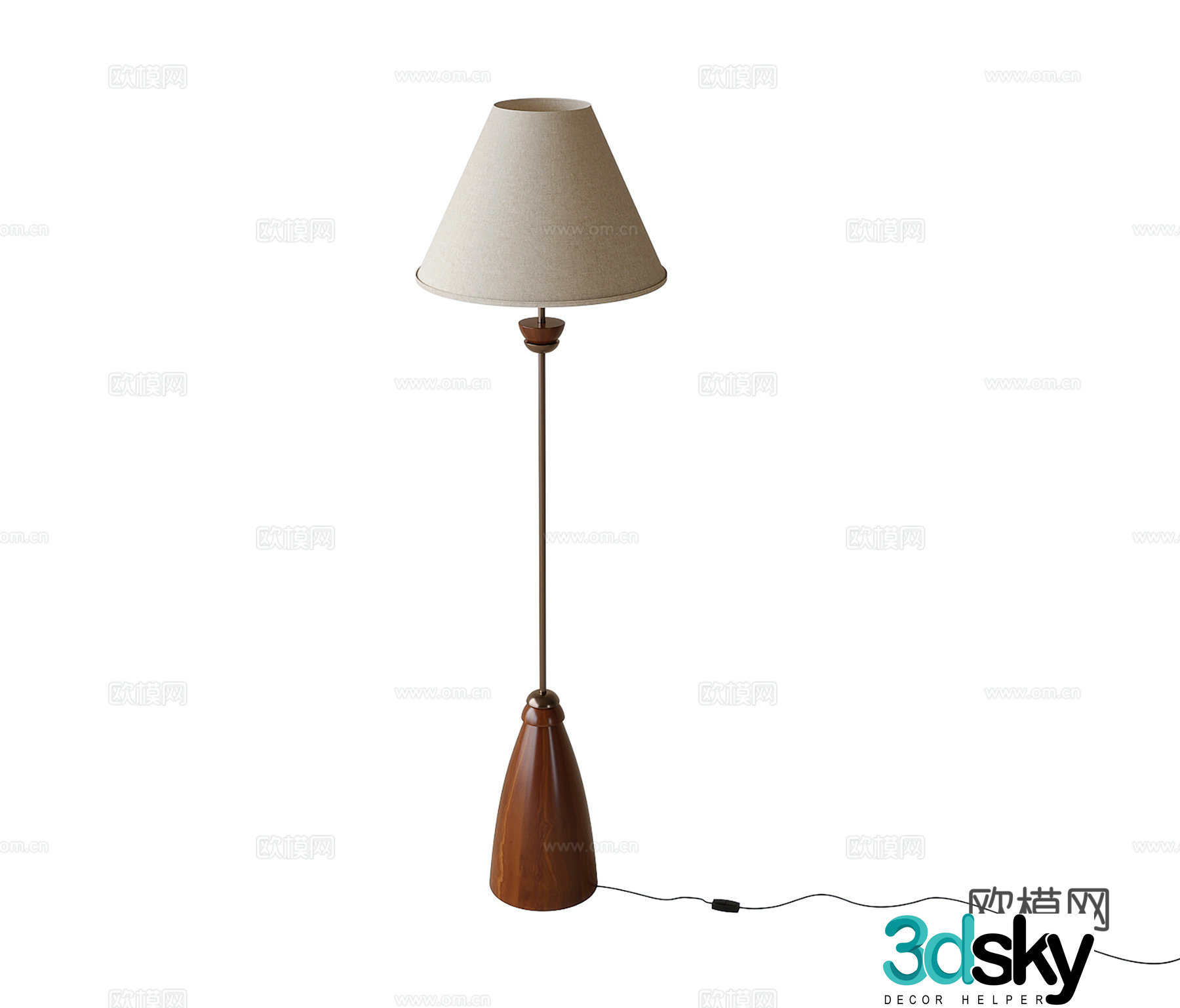 Medieval style floor lamp 3d model