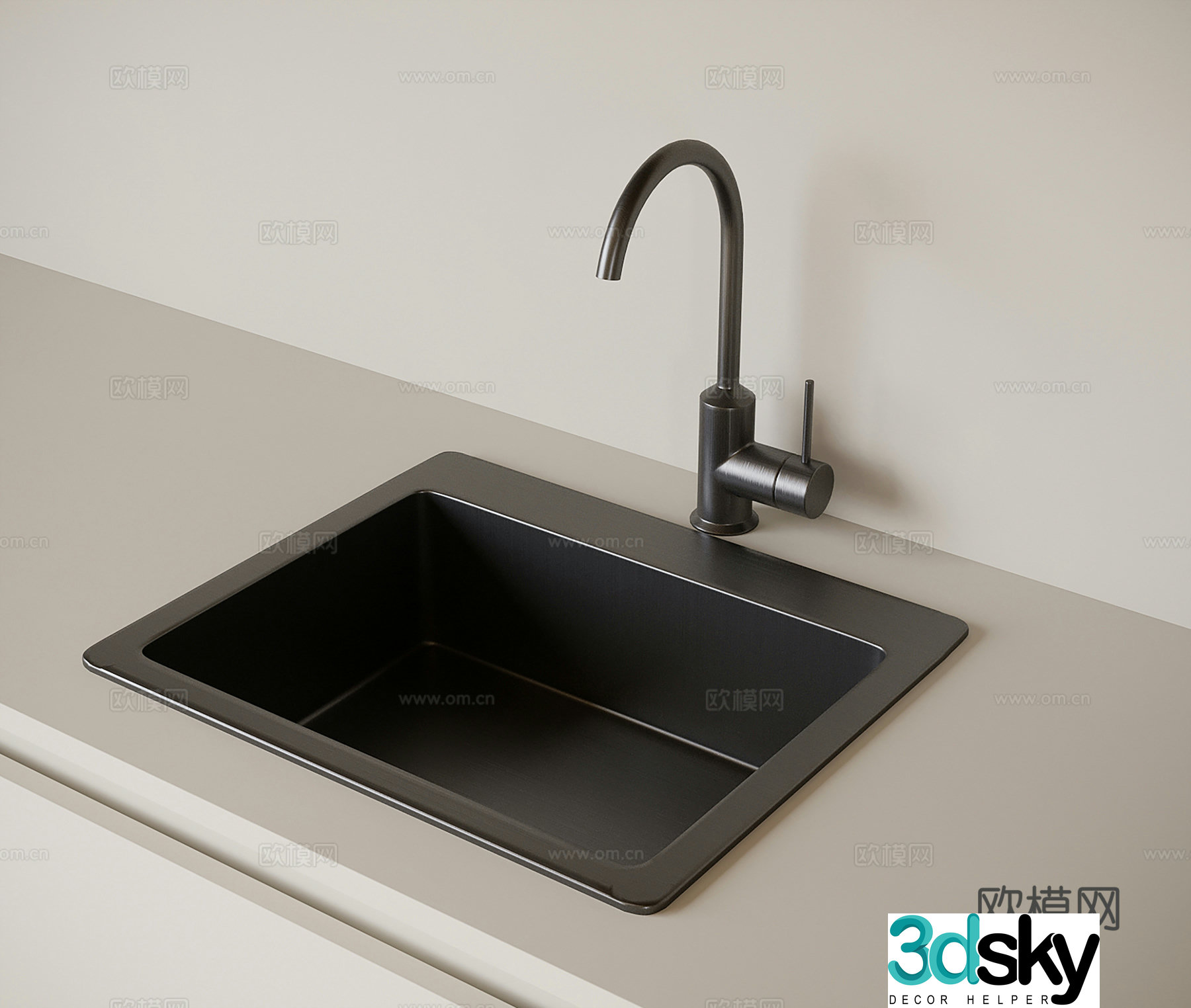 Modern sink single sink 3d model