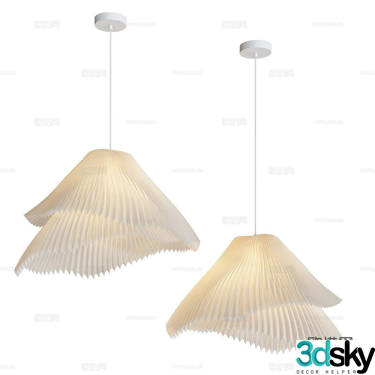 Cream style small chandelier 3d model