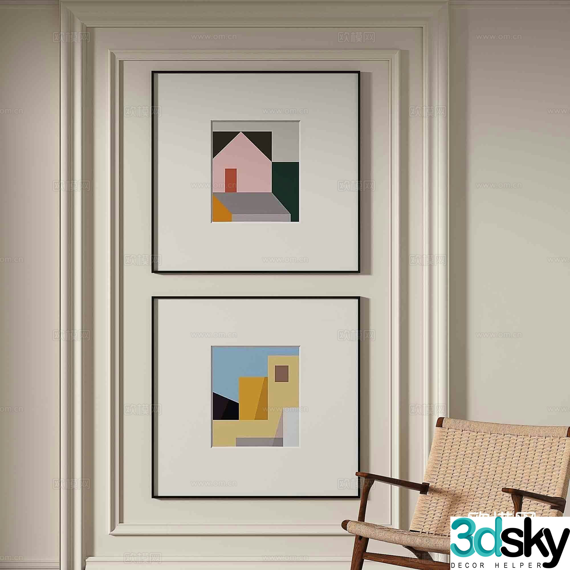 Decorative painting simple painting hanging painting 3d model