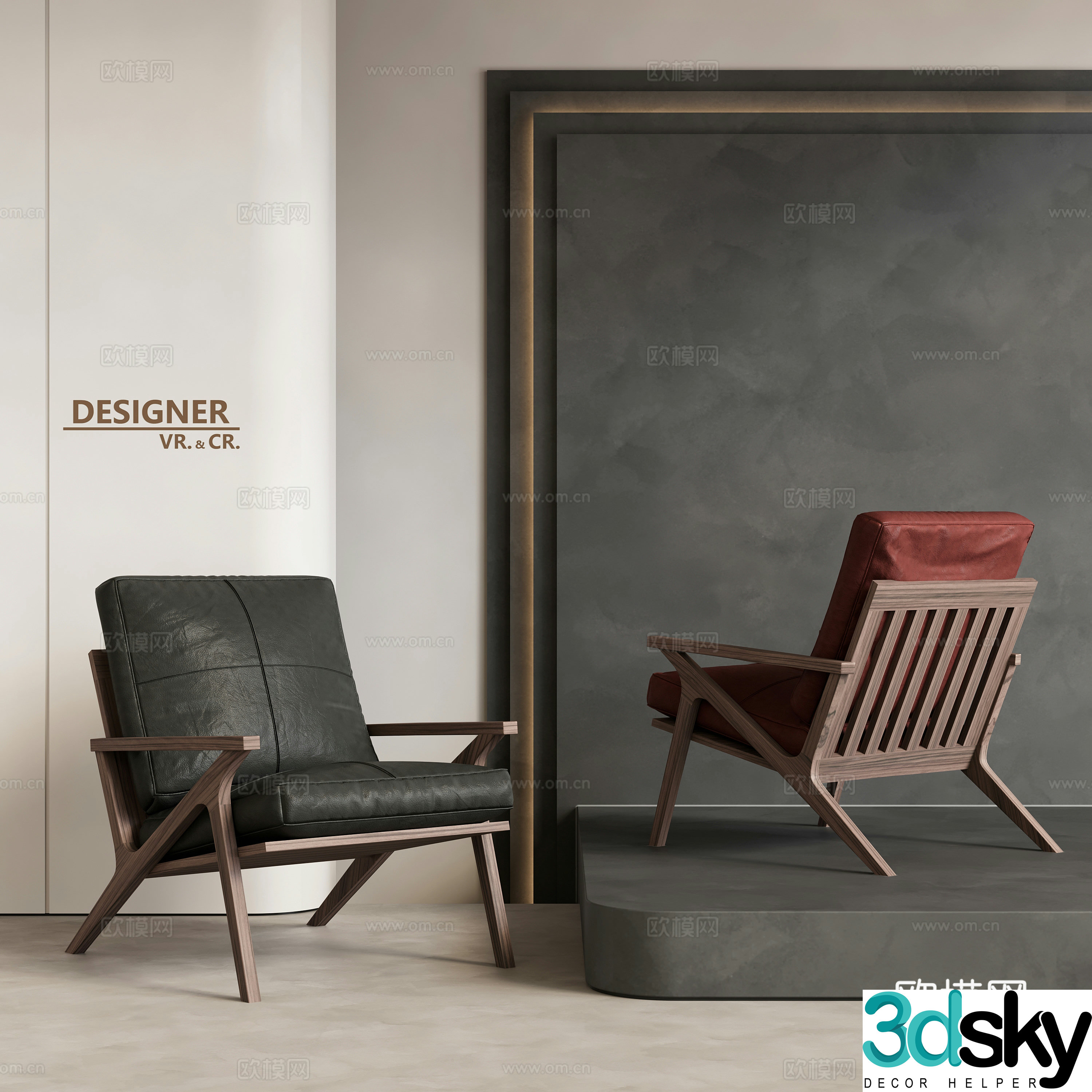 Modern single sofa chair leisure chair 3d model