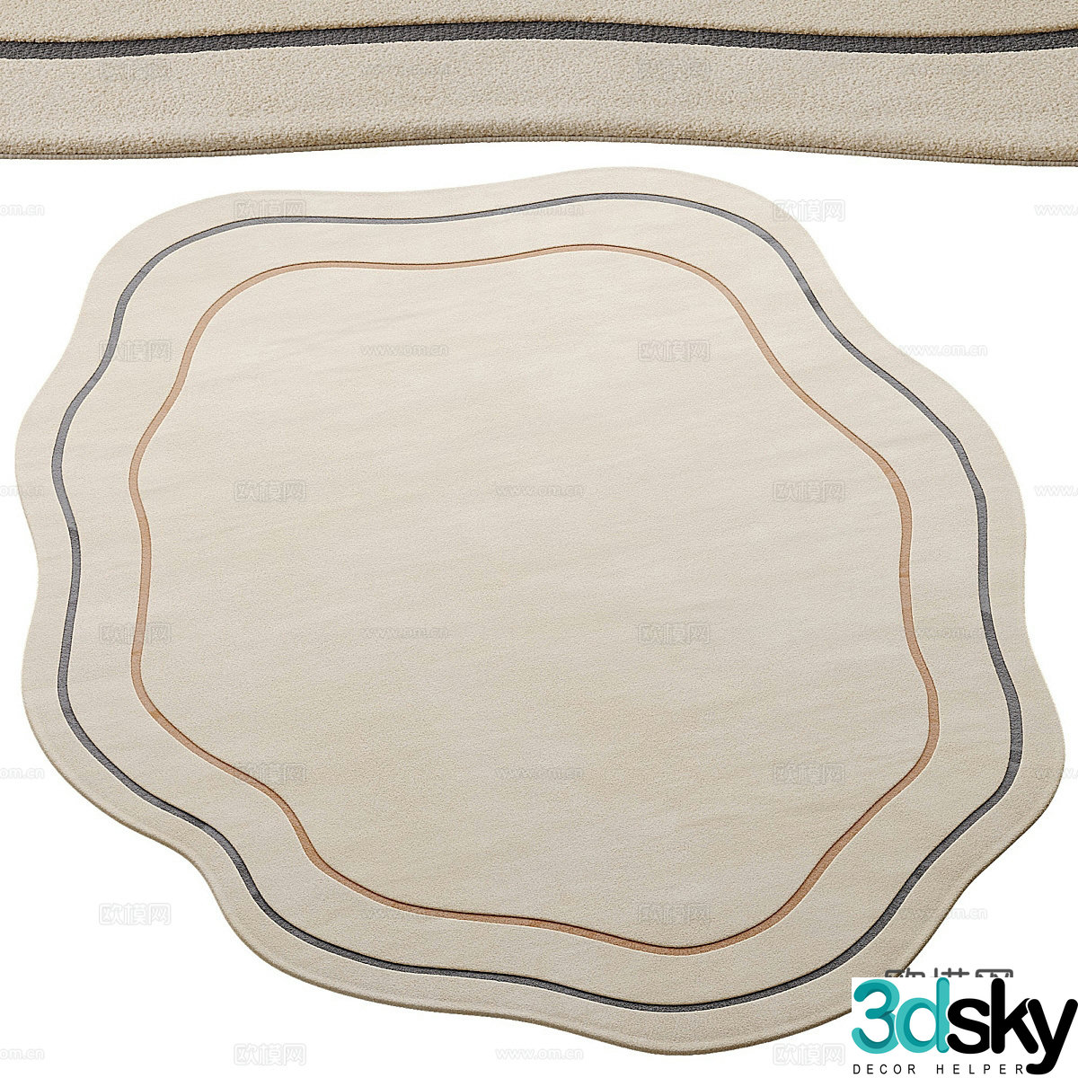 Special-shaped carpet Irregular carpet 3D model