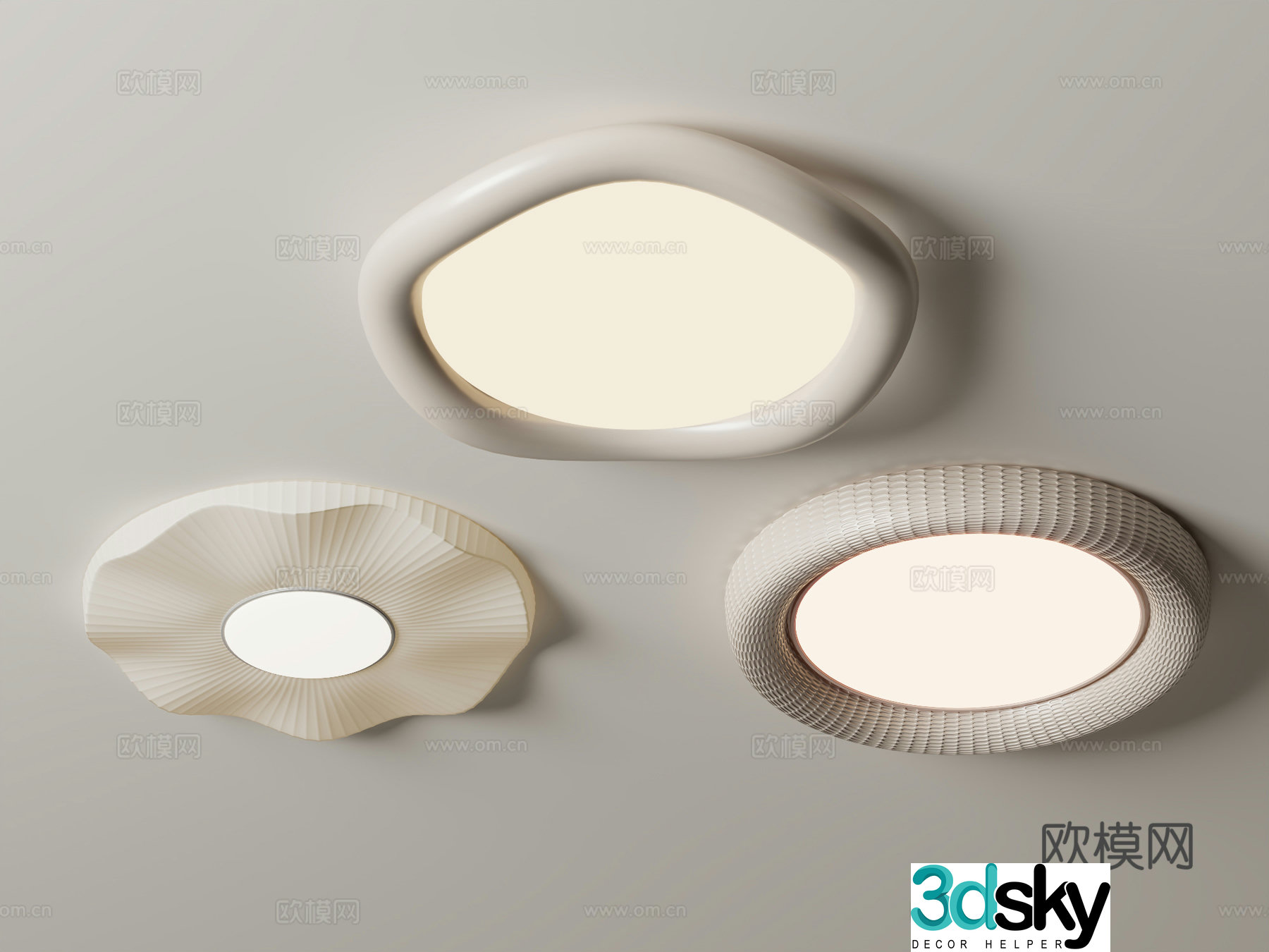 Modern geometric ceiling lamp 3d model