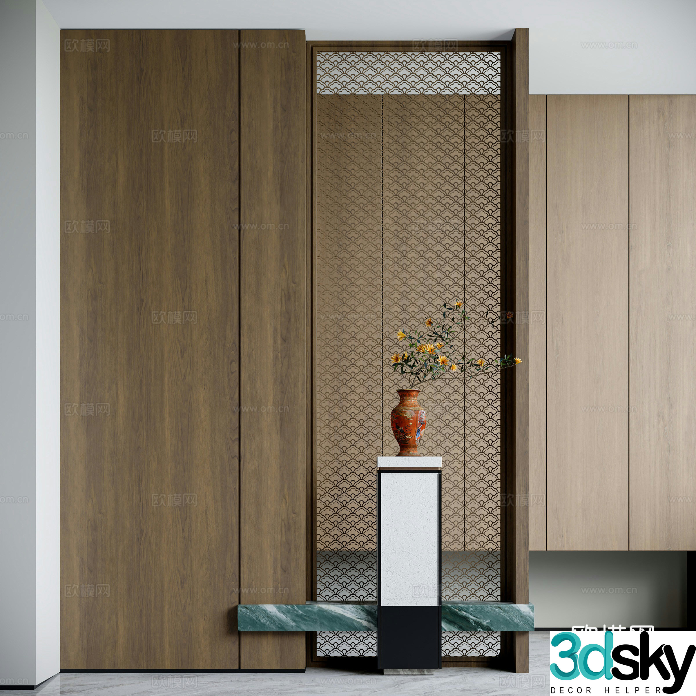 Modern entrance partition 3d model