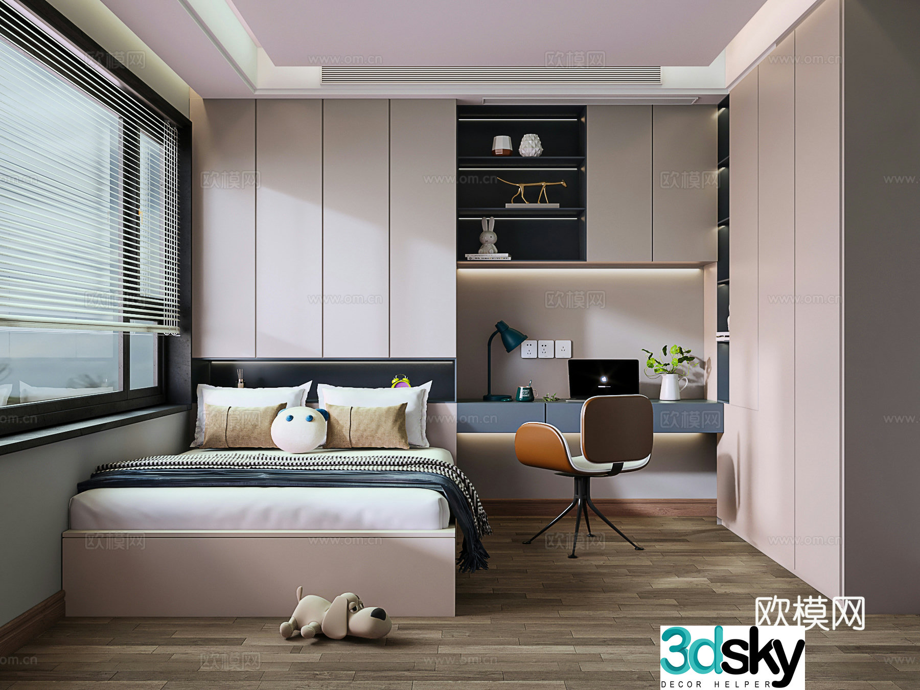 Modern tatami bedroom 3d model