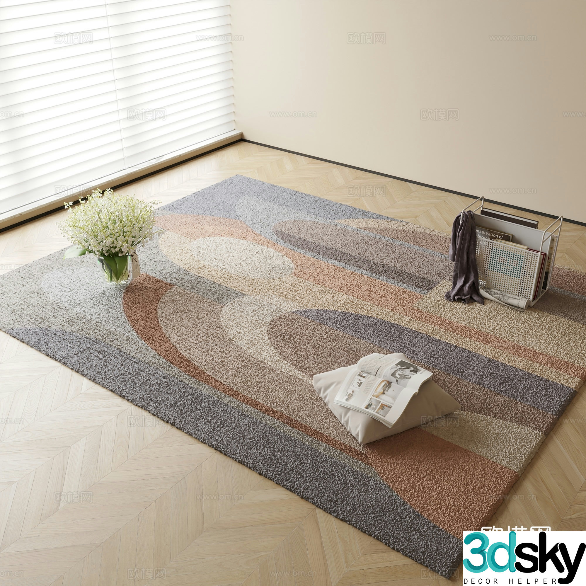 Modern carpet Square carpet 3d model