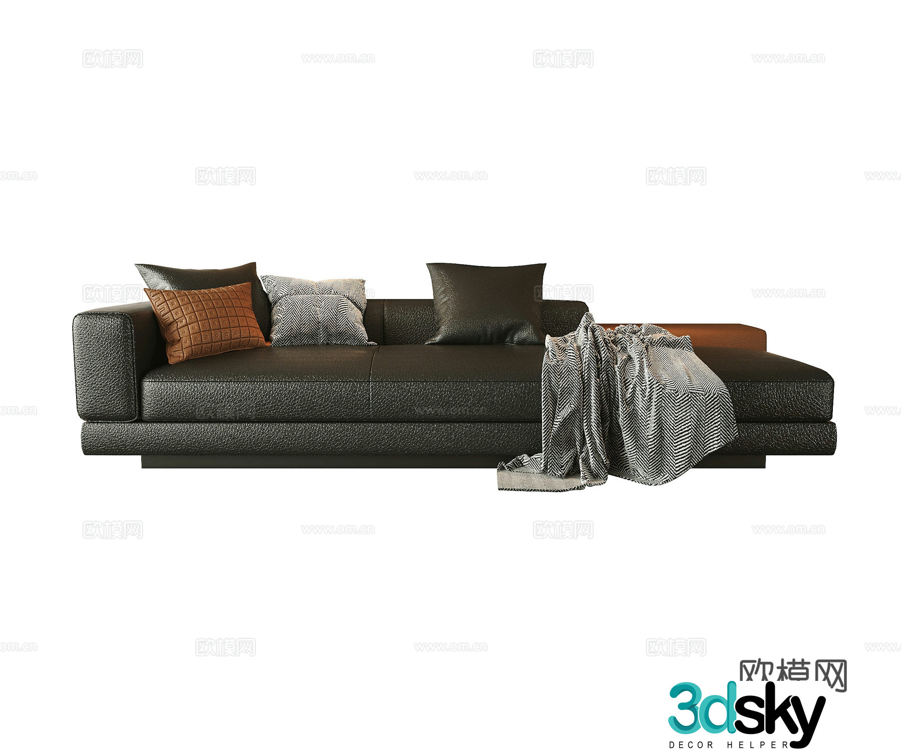 Modern multi-seater sofa 3d model
