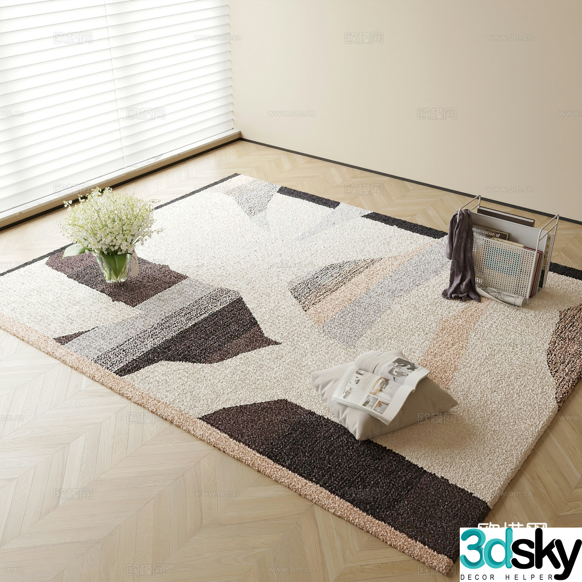 Modern patterned carpet 3d model